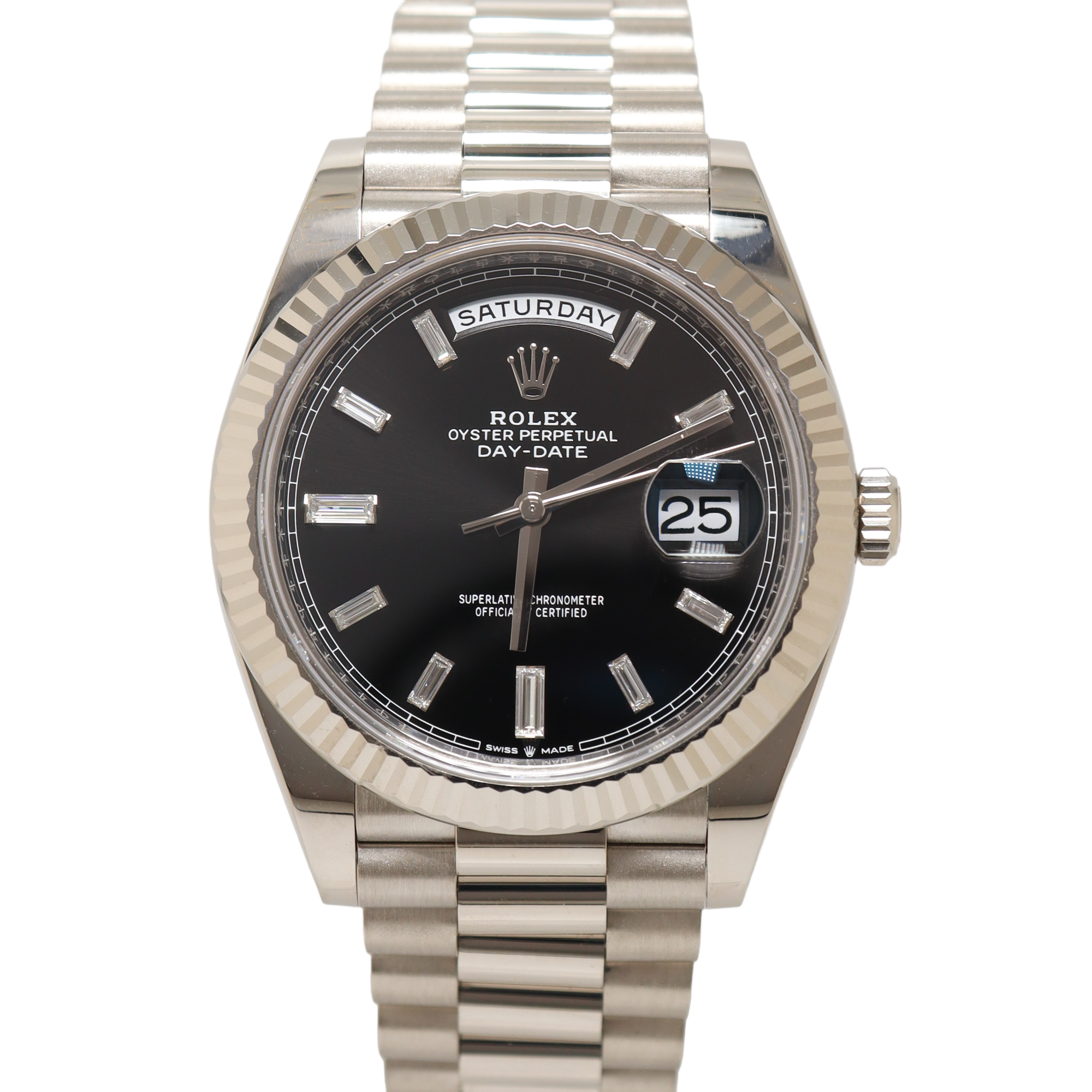 Rolex Day-Date 40mm Black Dial Watch Ref# 228239 - Happy Jewelers Fine Jewelry Lifetime Warranty