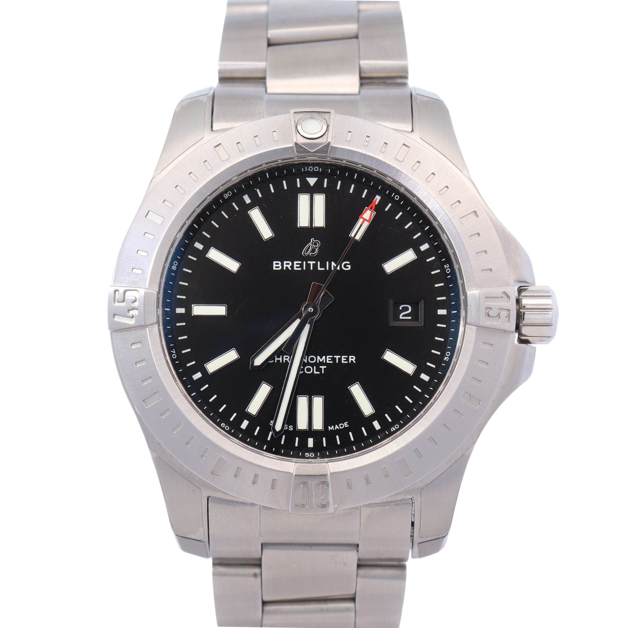 Breitling Colt 44mm Black Dial Watch Ref# A17388