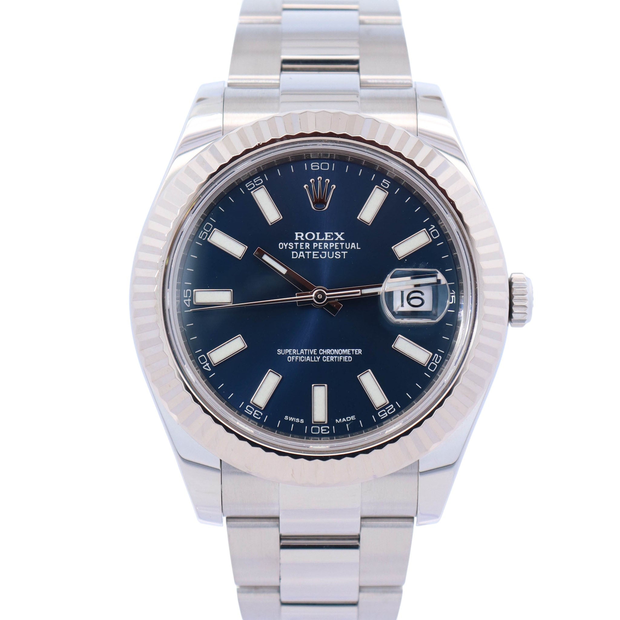 Rolex Datejust 41mm Blue Dial Watch Ref# 116334 - Happy Jewelers Fine Jewelry Lifetime Warranty