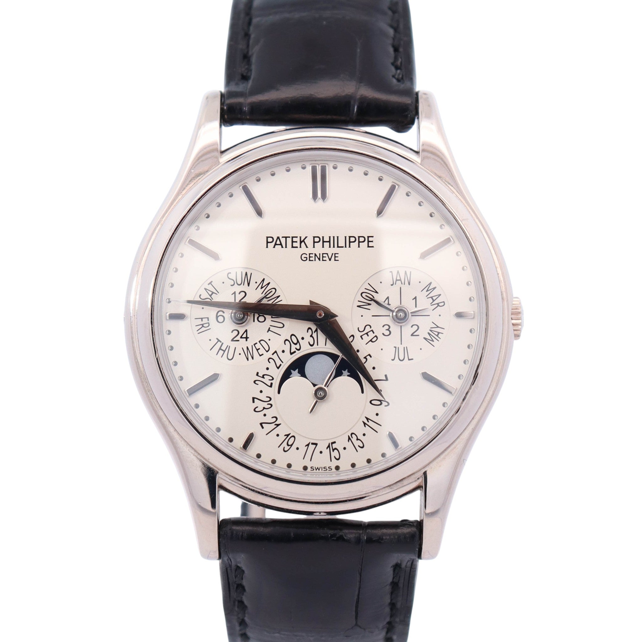 Patek Philippe Perpetual Calender 37mm Ivory Dial Watch Ref# 5140-G