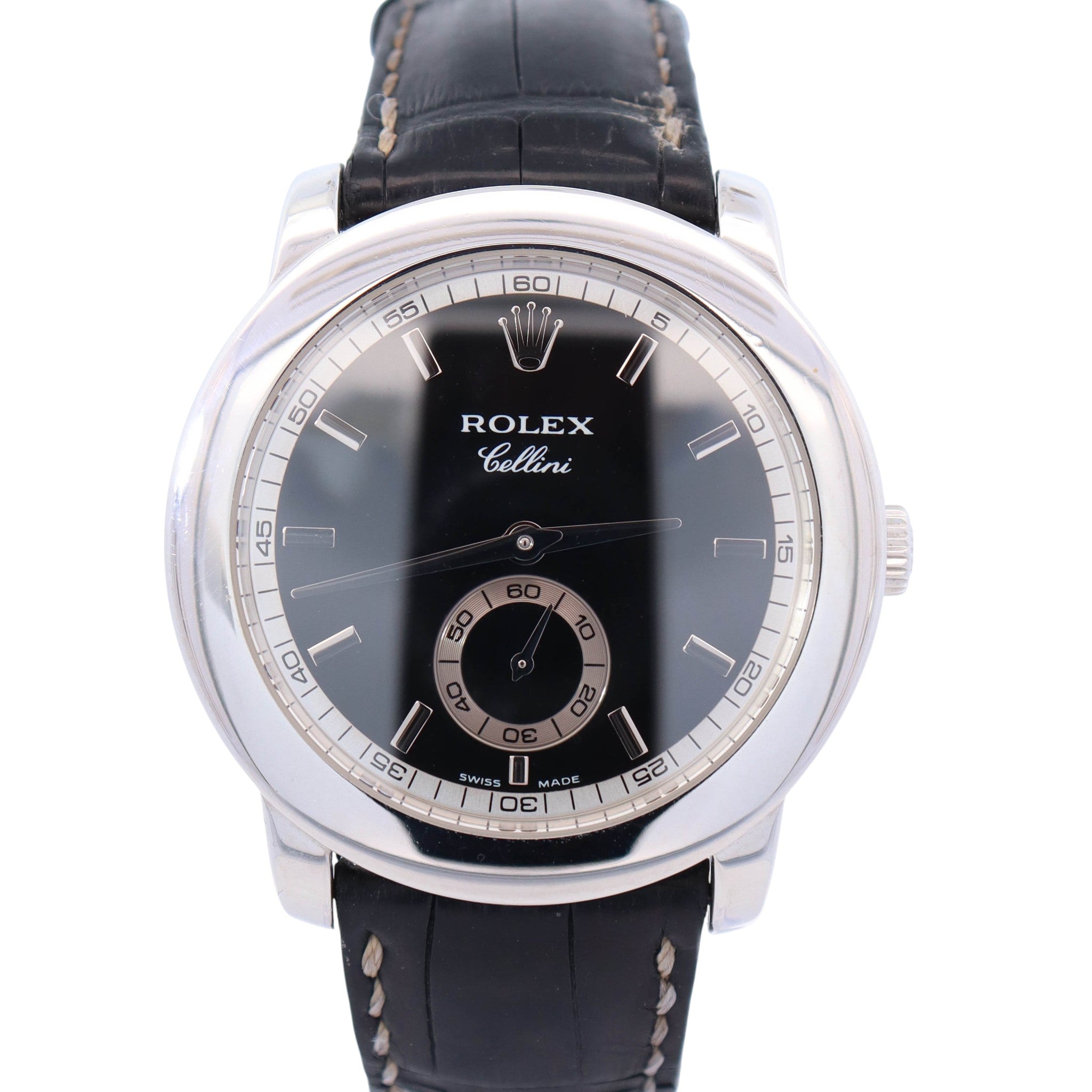 Rolex Cellini 35mm Black Dial Watch Ref# 5241 – Happy Jewelers