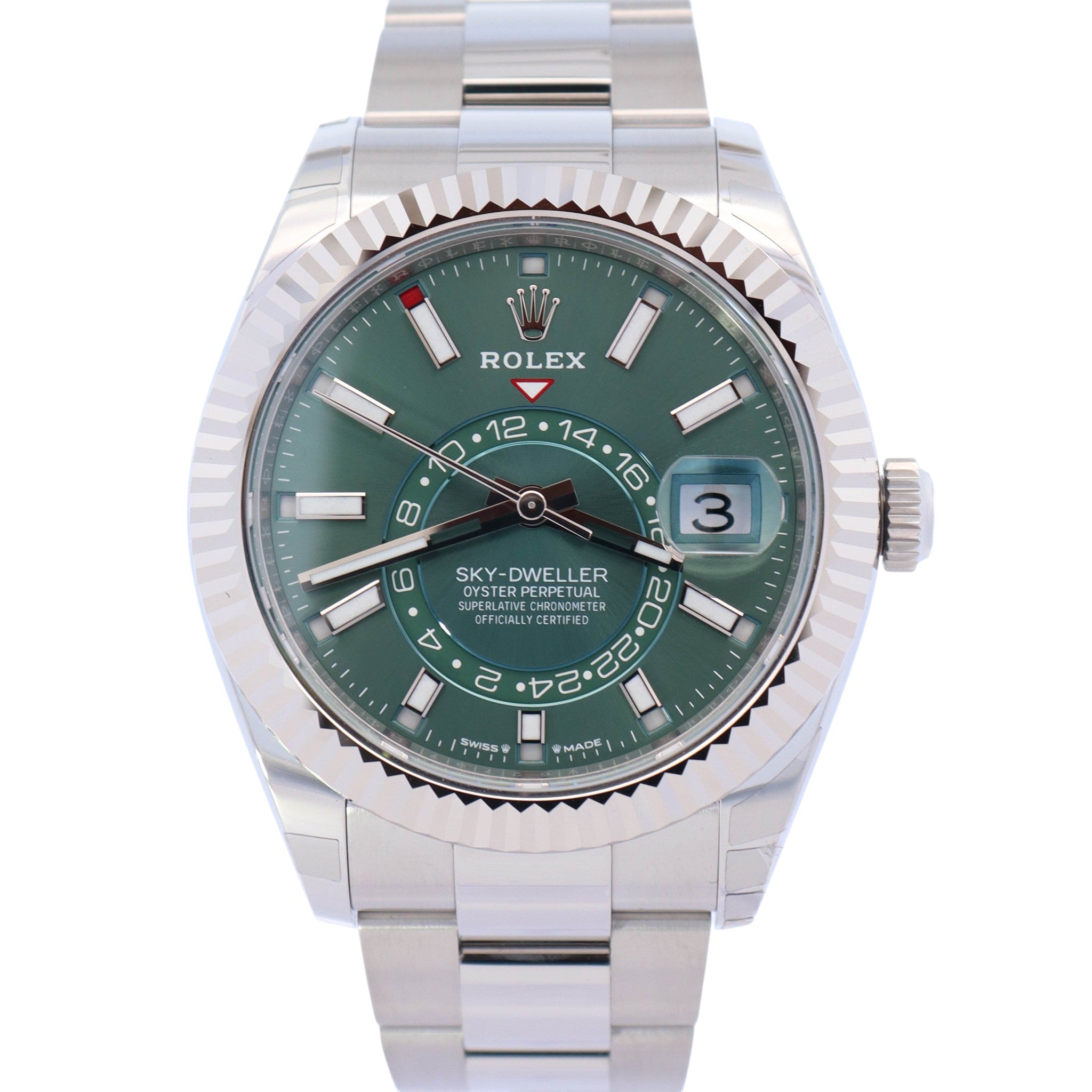 Rolex Sky-Dweller 42mm Green Dial Watch Ref# 336934 – Happy Jewelers