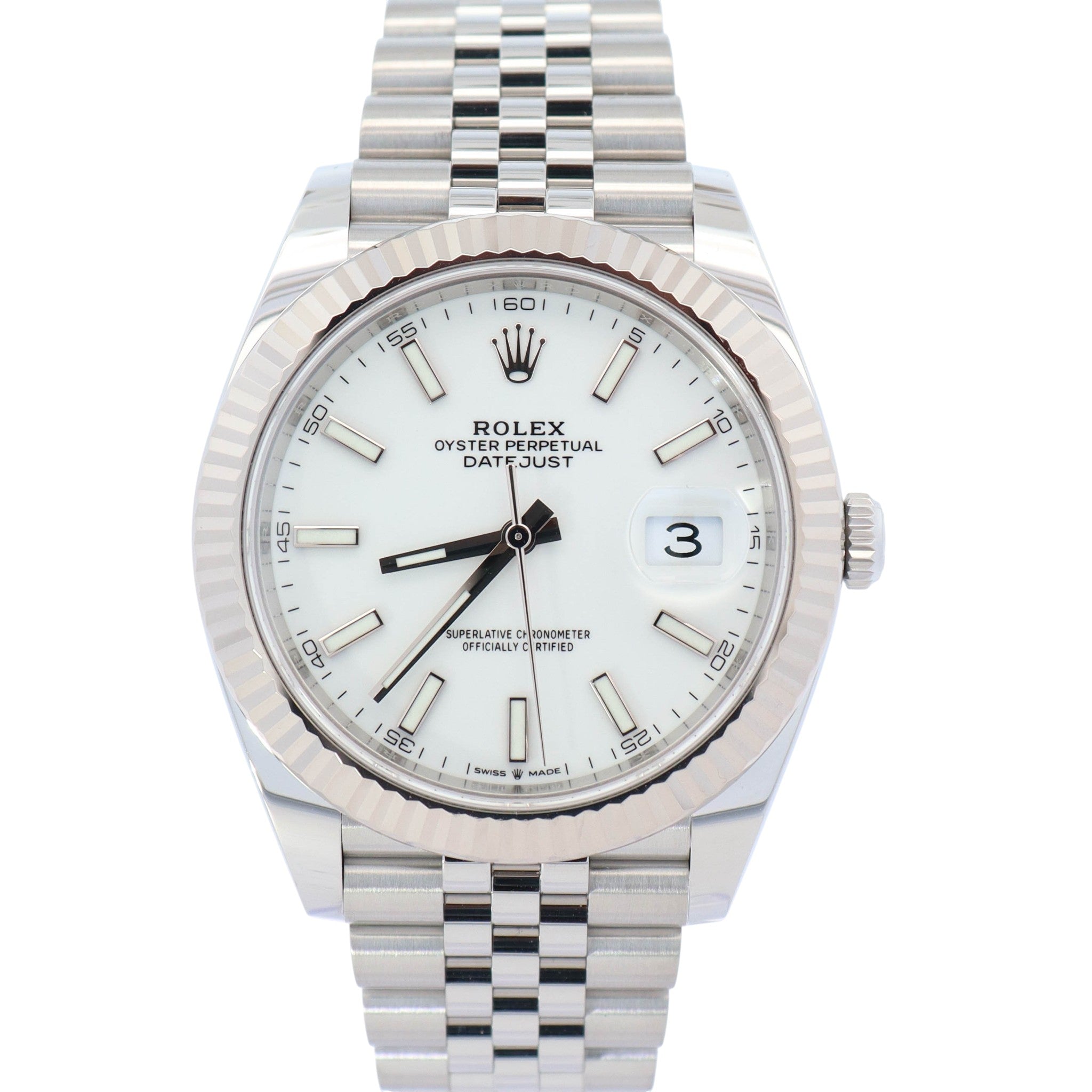 Rolex Datejust 41mm White Dial Watch Ref# 126334