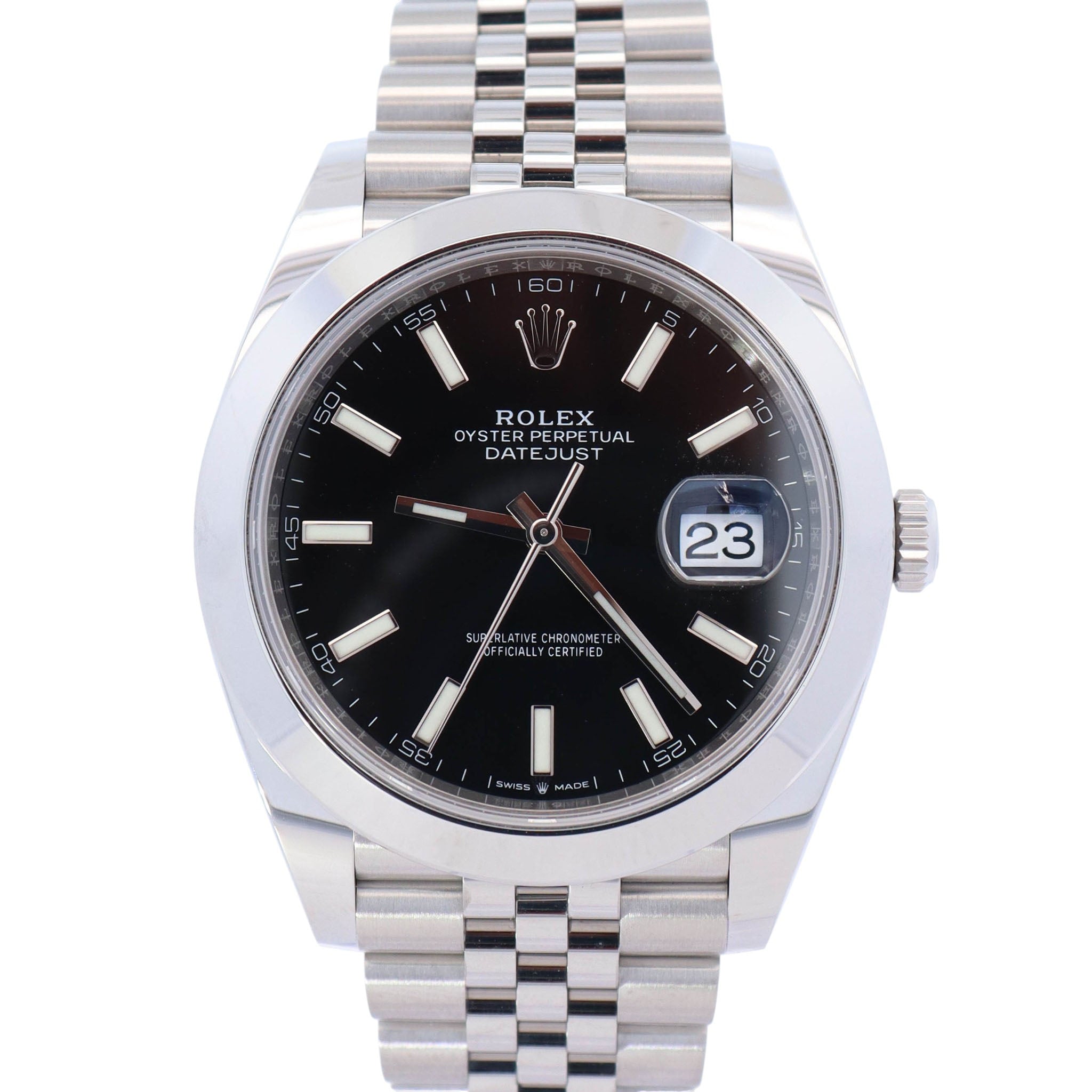 Rolex Datejust 41mm Black Dial Watch Ref# 126300 - Happy Jewelers Fine Jewelry Lifetime Warranty
