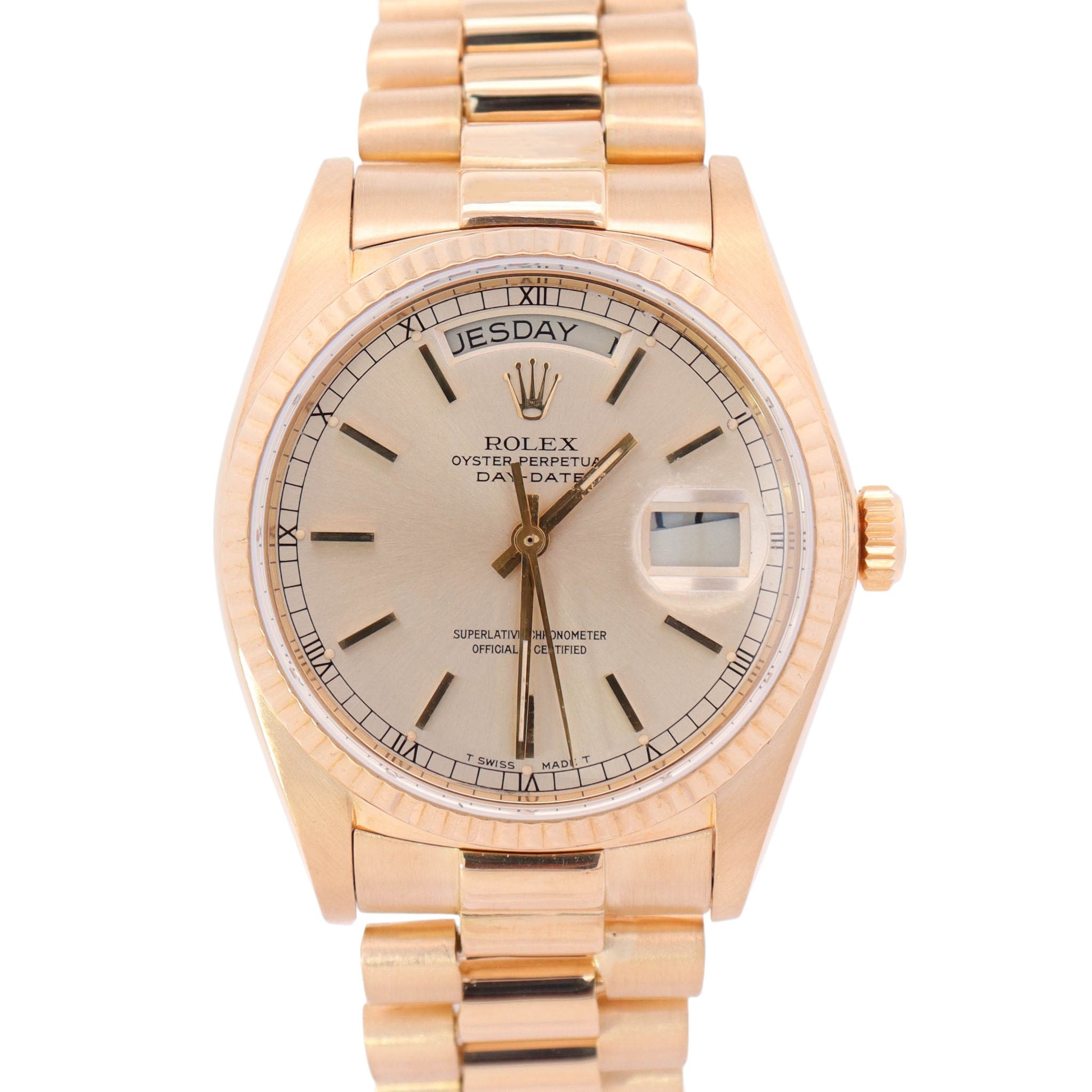 Rolex Day-Date 36mm Champagne Dial Watch Ref# 18038