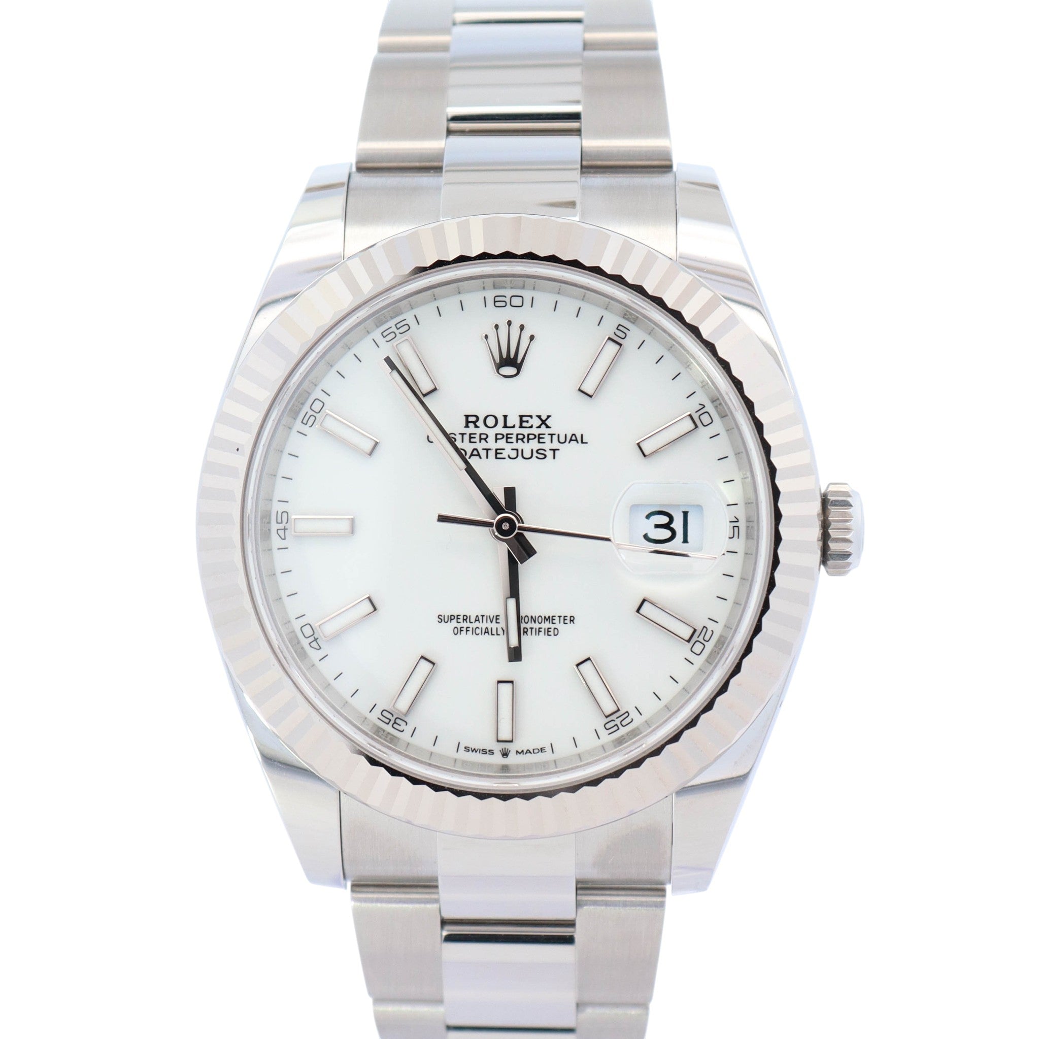 Rolex Datejust 41mm White Dial Watch Ref# 126334