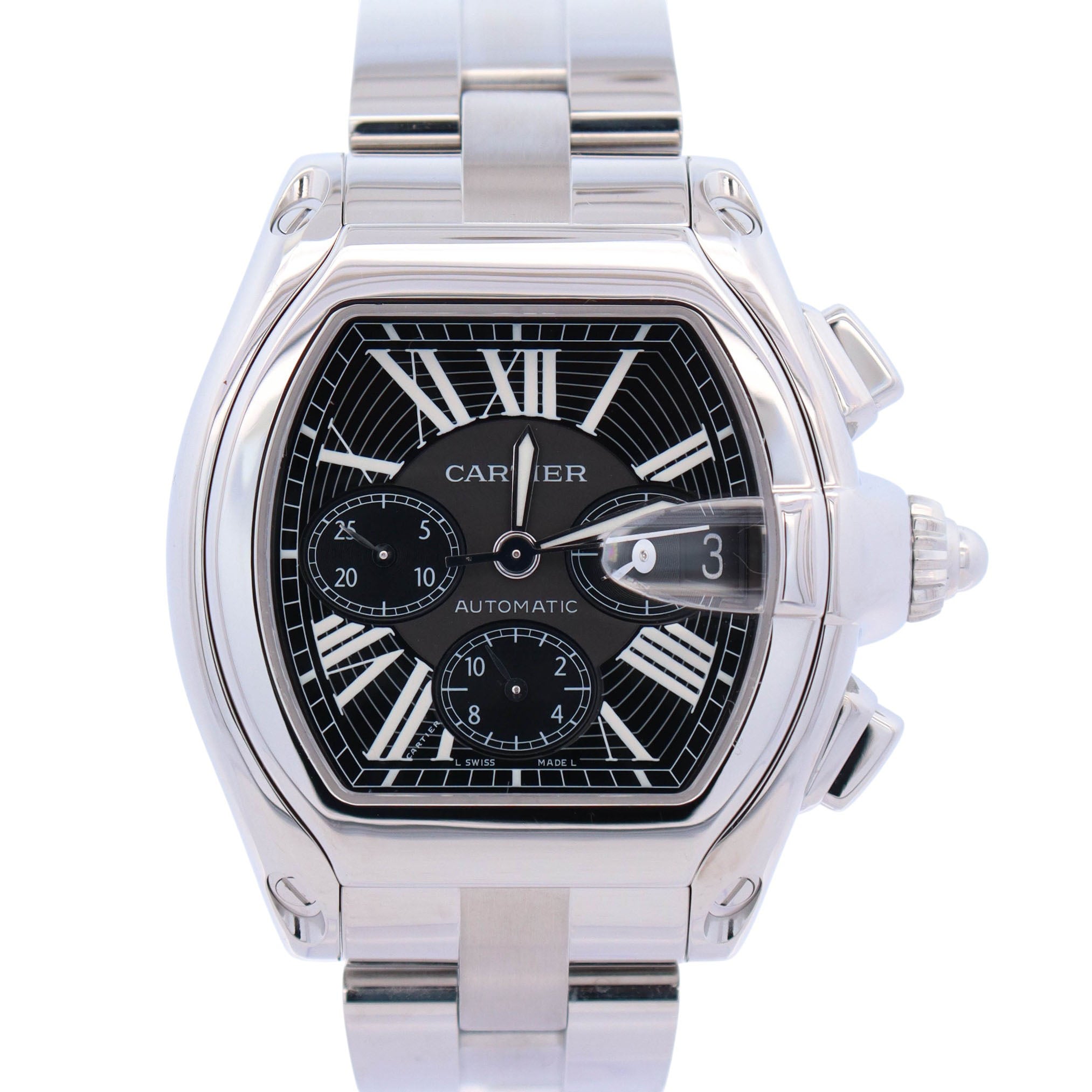 Cartier Roadster 43mm Black Dial Watch Ref# W62020X6