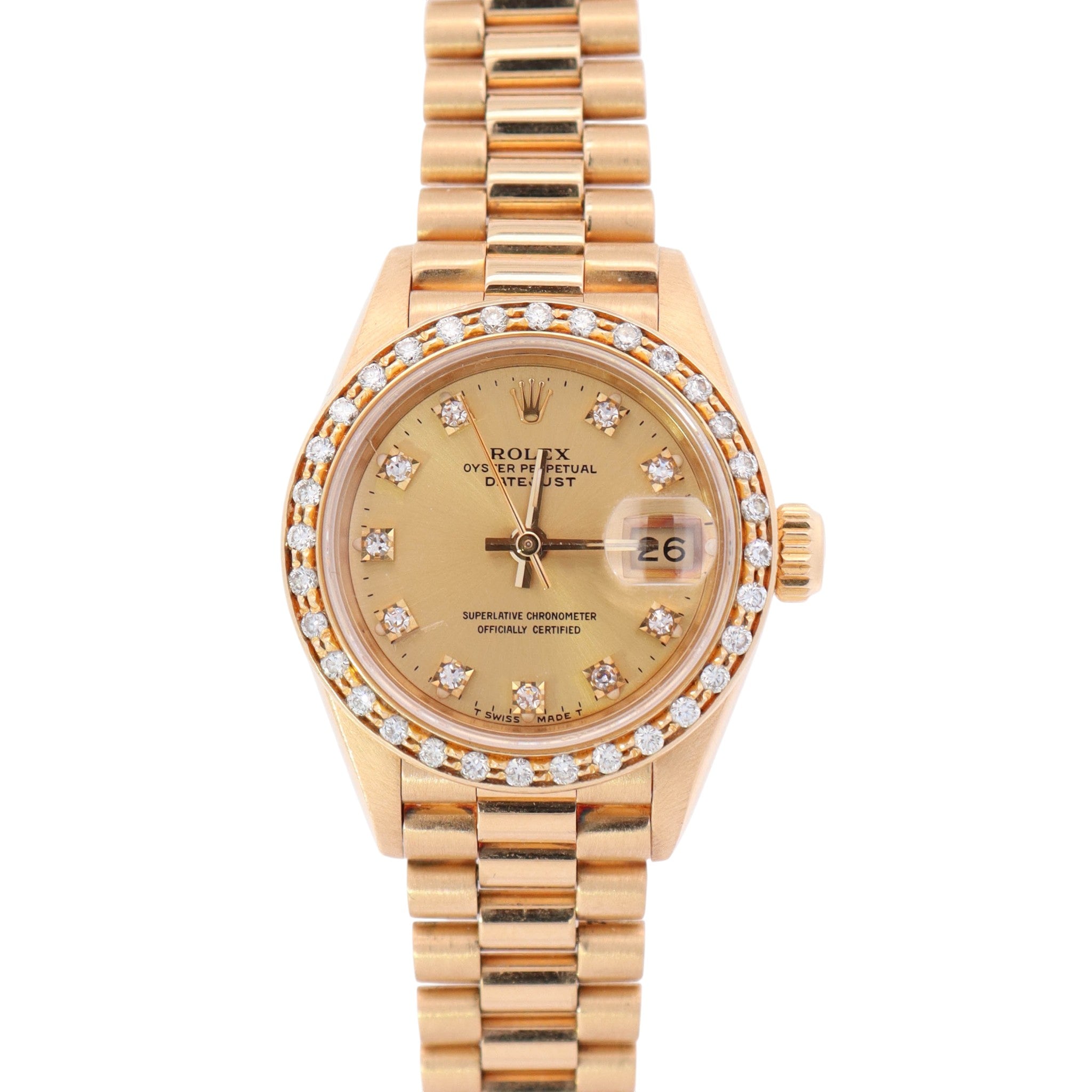 Rolex Datejust 26mm Champagne Dial Watch Ref# 69178