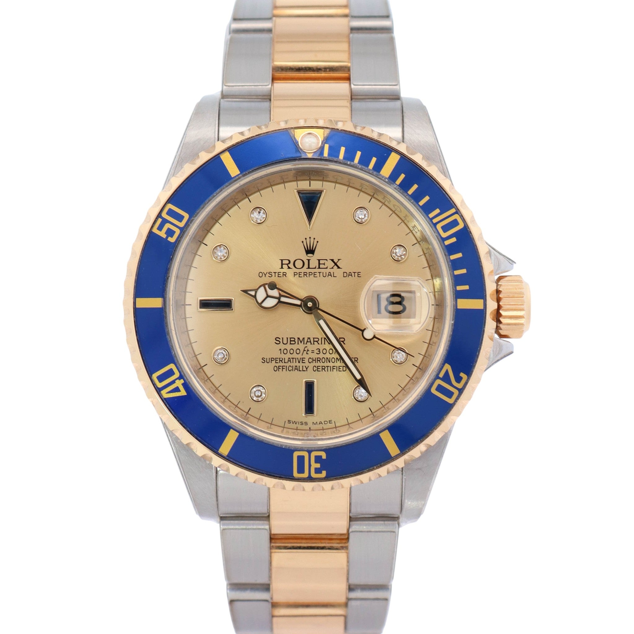 Rolex Submariner 40mm Champagne Dial Watch Ref# 16613 - Happy Jewelers Fine Jewelry Lifetime Warranty