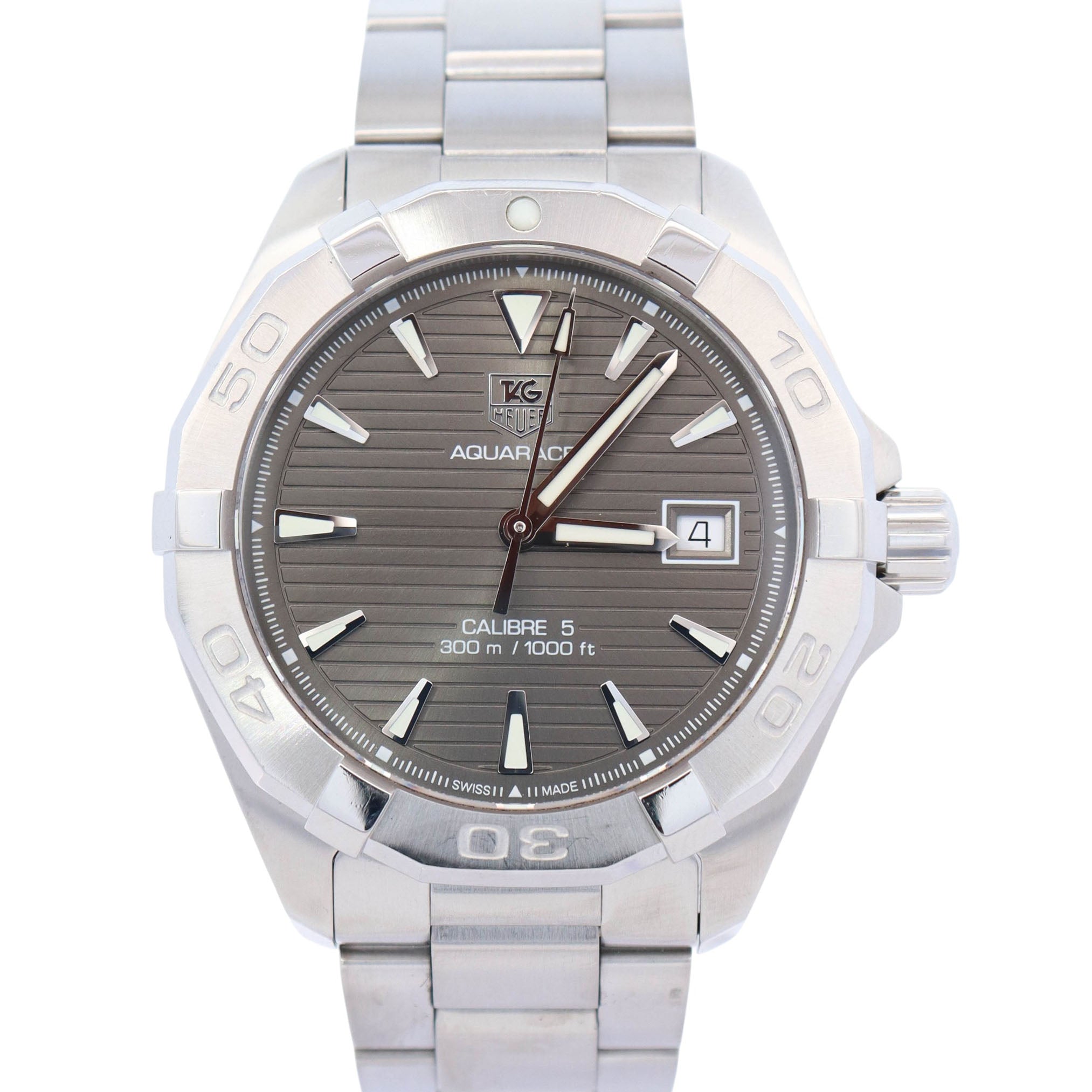 Tag Heuer Aquaracer 41mm Grey Dial Watch Ref# WAY2113.BA0928