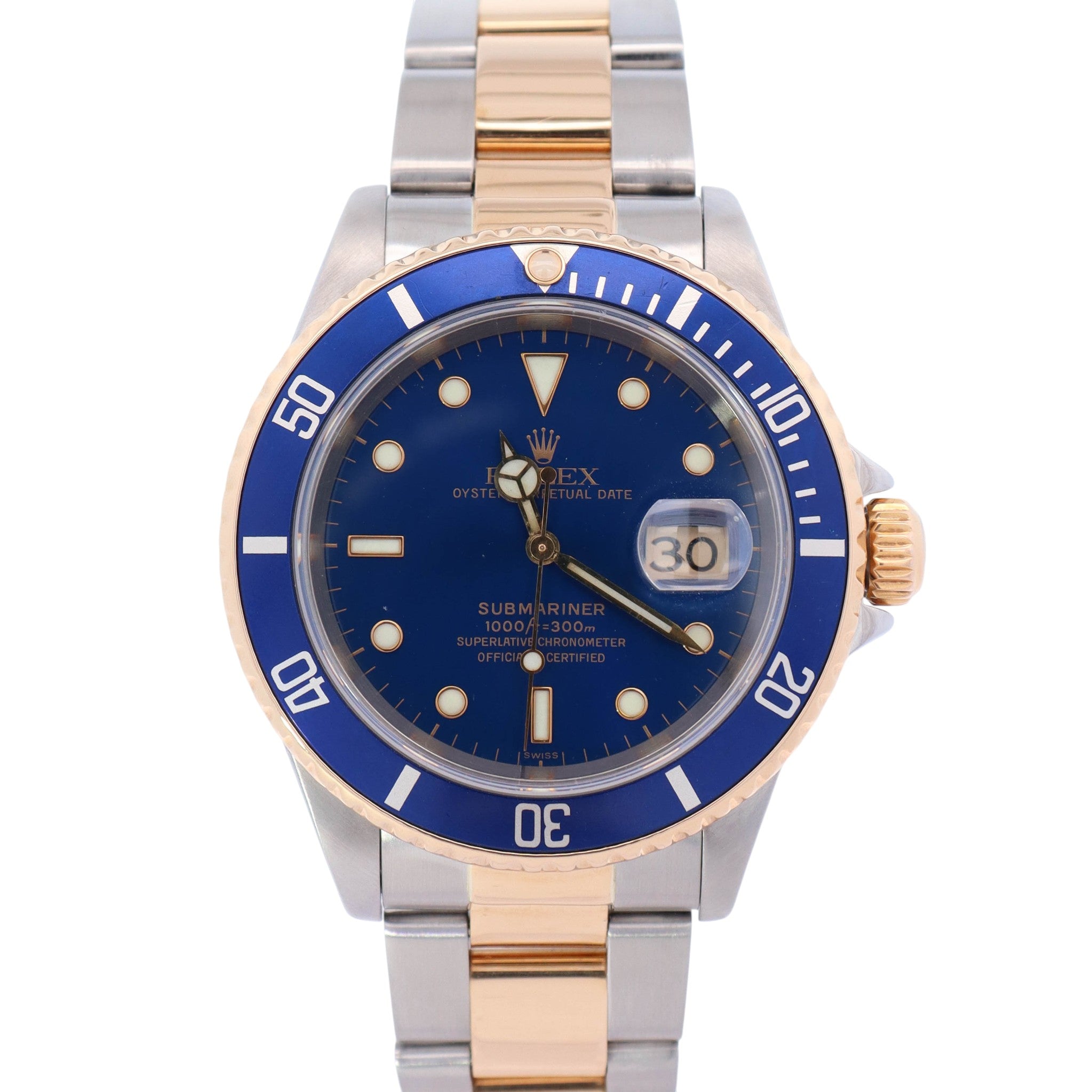 Rolex Submariner 40mm Blue Dial Watch Ref# 16613 - Happy Jewelers Fine Jewelry Lifetime Warranty