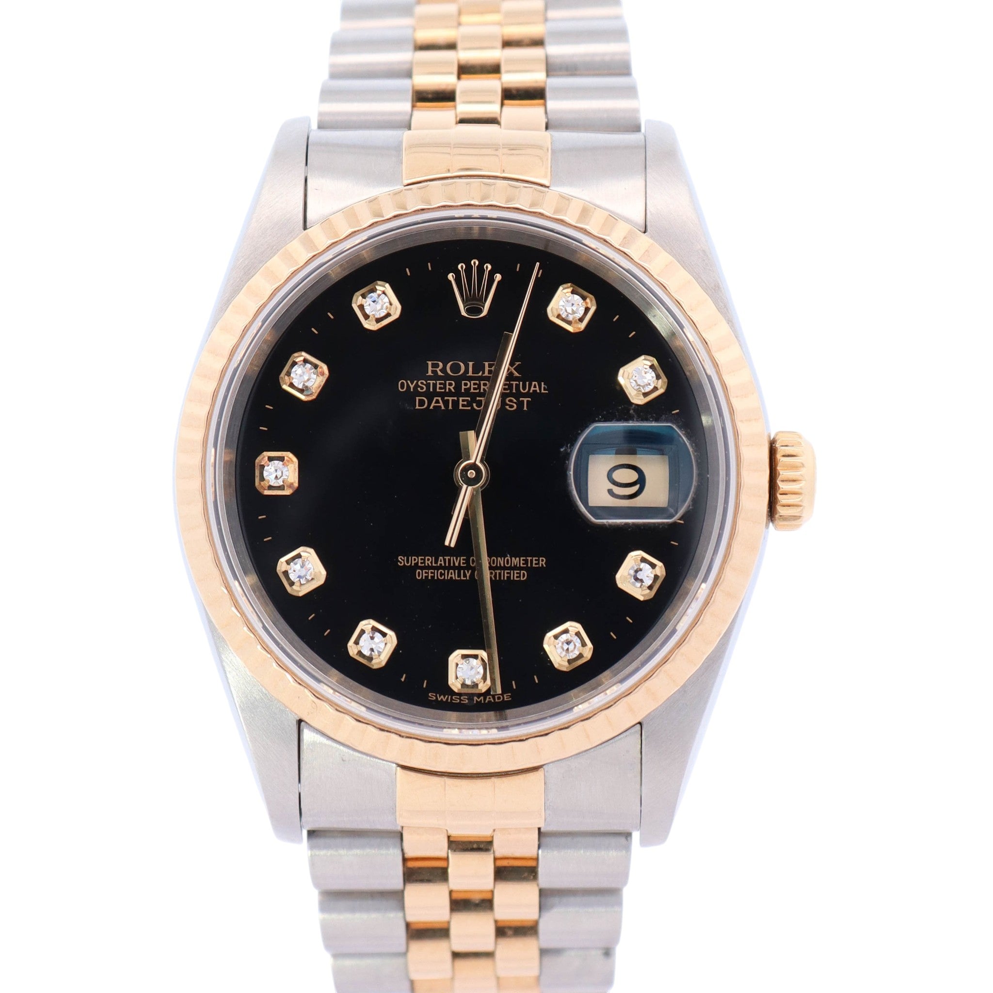 Rolex Datejust 36mm Black Dial Watch Ref# 16233