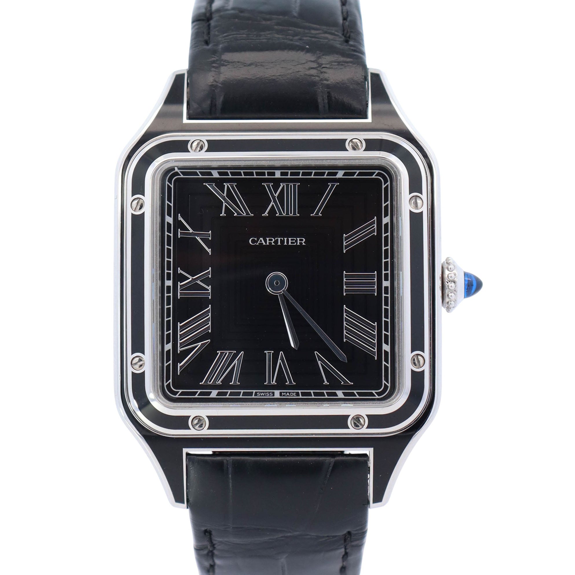 Cartier Santos Dumont Tank 31.5mm Black Dial Watch Ref# WSSA0046