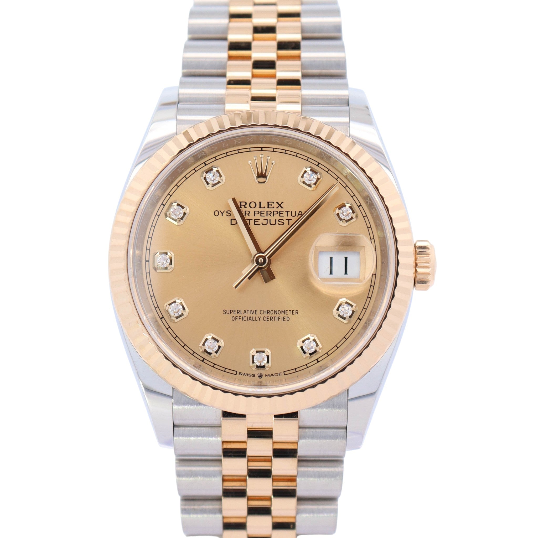 Rolex Datejust 36mm Champagne Dial Watch Ref# 126233