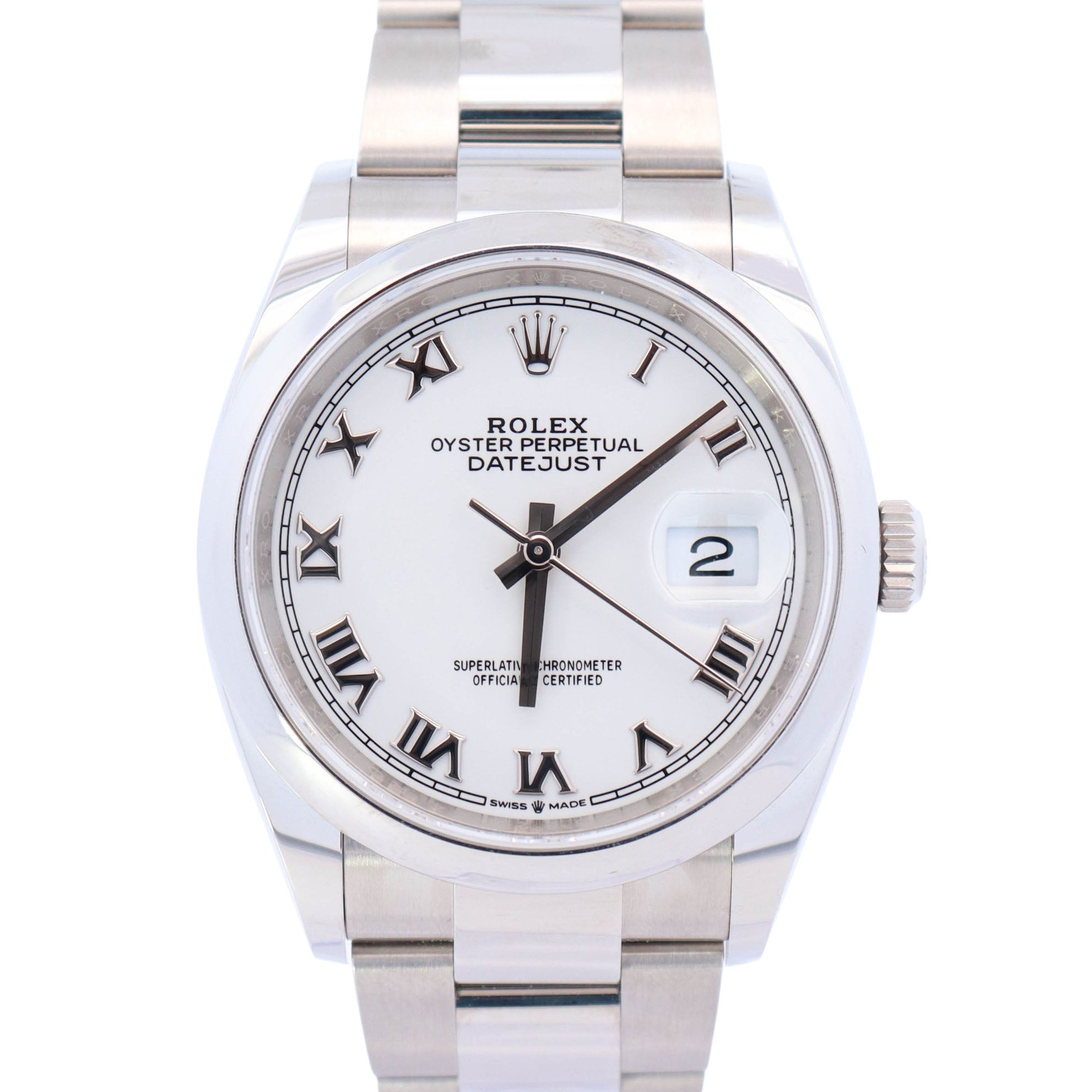 Rolex Datejust 36mm White Dial Watch Ref# 126200 - Happy Jewelers Fine Jewelry Lifetime Warranty