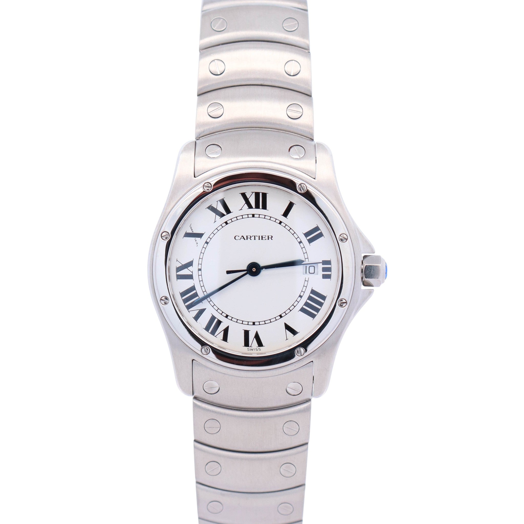 Cartier Ronde 30mm White Dial Watch Ref# W20027K1 - Happy Jewelers Fine Jewelry Lifetime Warranty