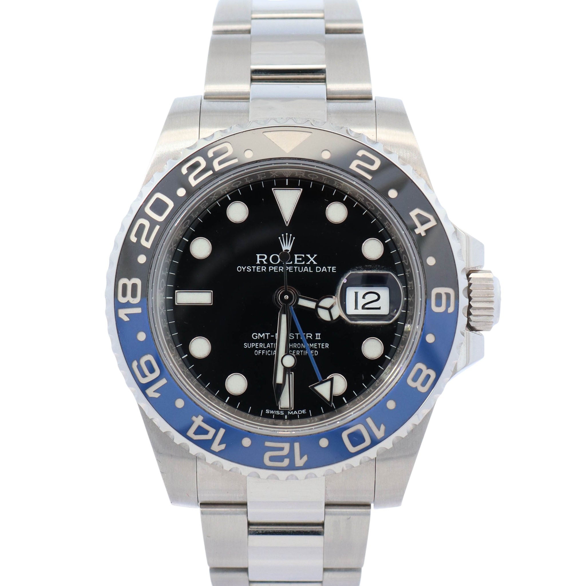 Rolex GMT-Master II "Batman" Black Dot Dial Watch Ref# 116710BLNR