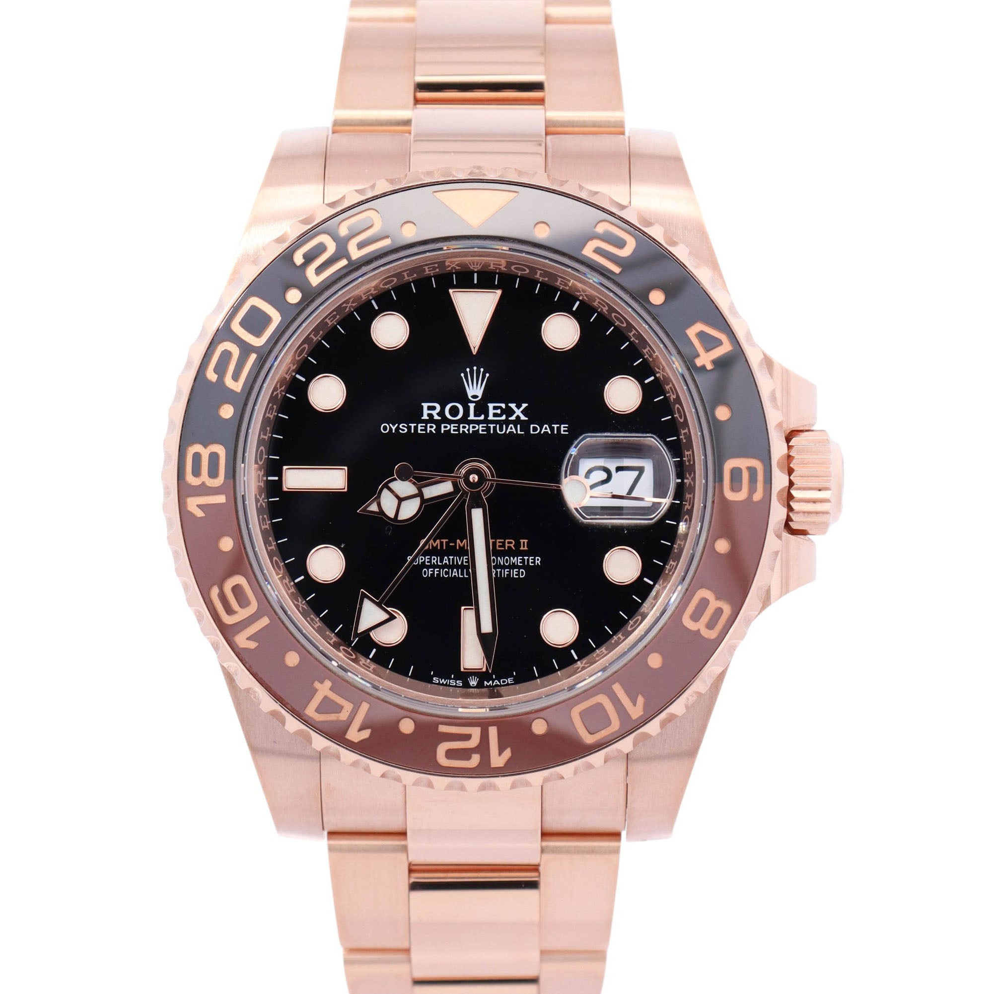Rolex GMT-Master II "Rootbeer" 40mm Black Dot Dial Watch Ref# 126715CHNR - Happy Jewelers Fine Jewelry Lifetime Warranty