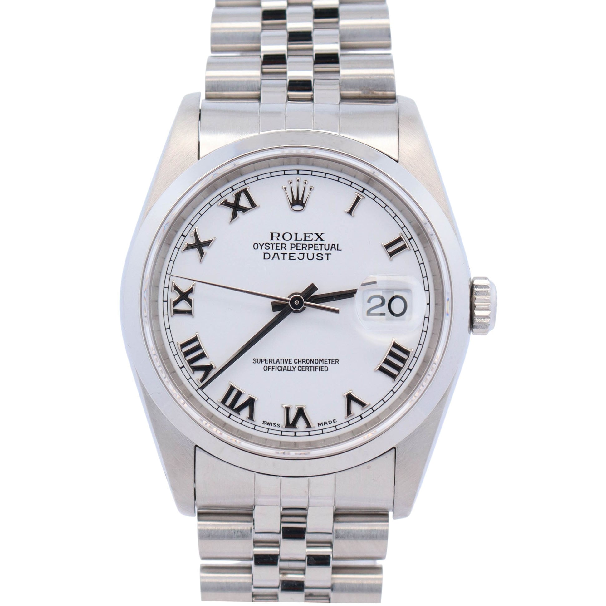 Rolex Datejust 36mm White Dial Watch Ref# 16200 - Happy Jewelers Fine Jewelry Lifetime Warranty