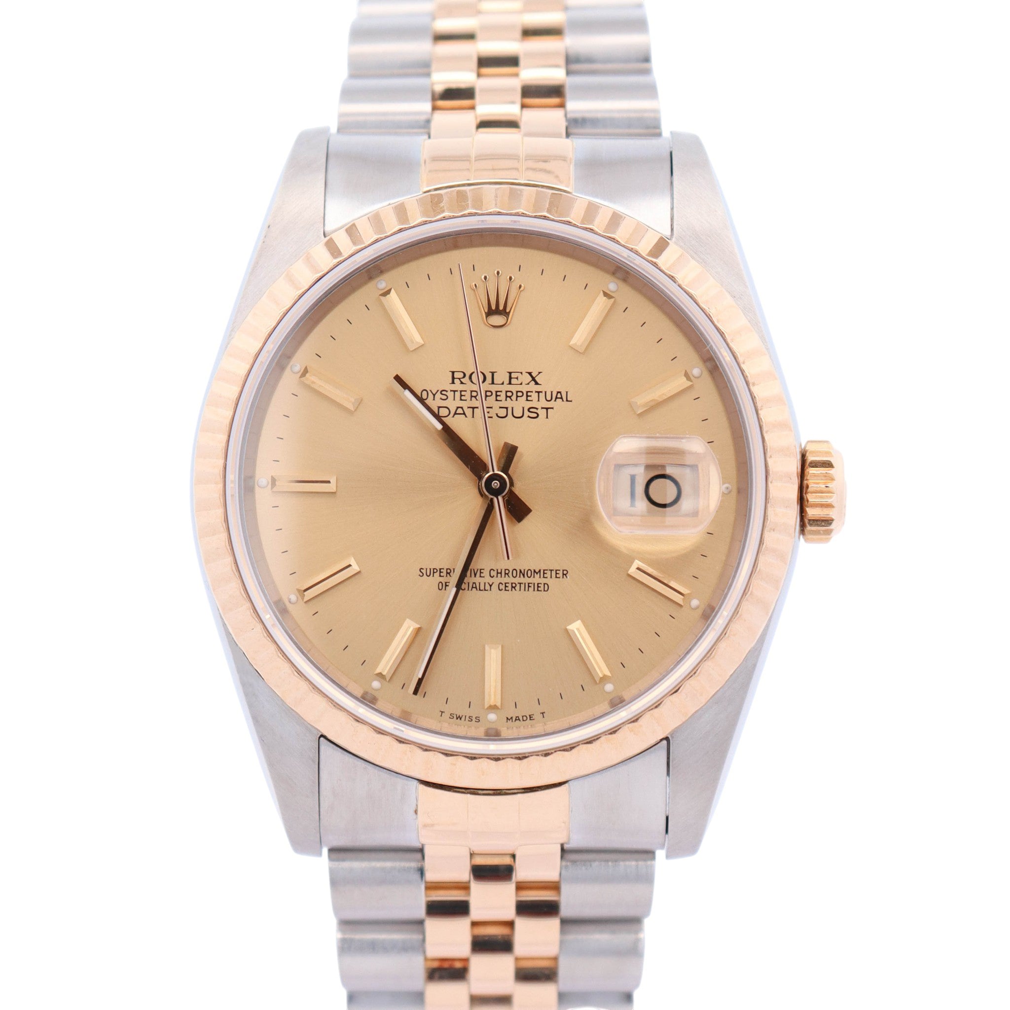 Rolex Datejust 36mm Champagne Dial Watch Ref# 16233