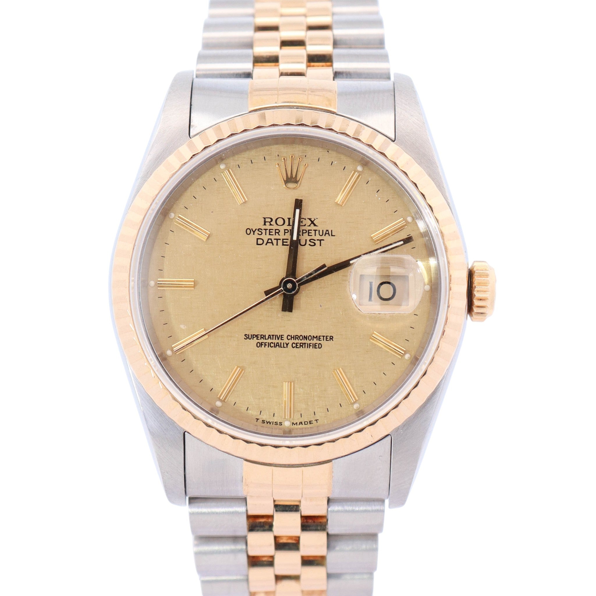 Rolex Datejust 36mm Champagne Dial Watch Ref# 16233