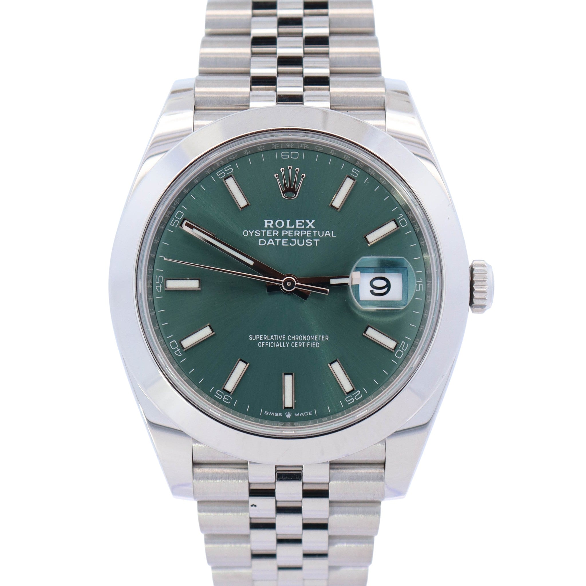 Rolex Datejust 41mm Green Dial Watch Ref# 126300 - Happy Jewelers Fine Jewelry Lifetime Warranty
