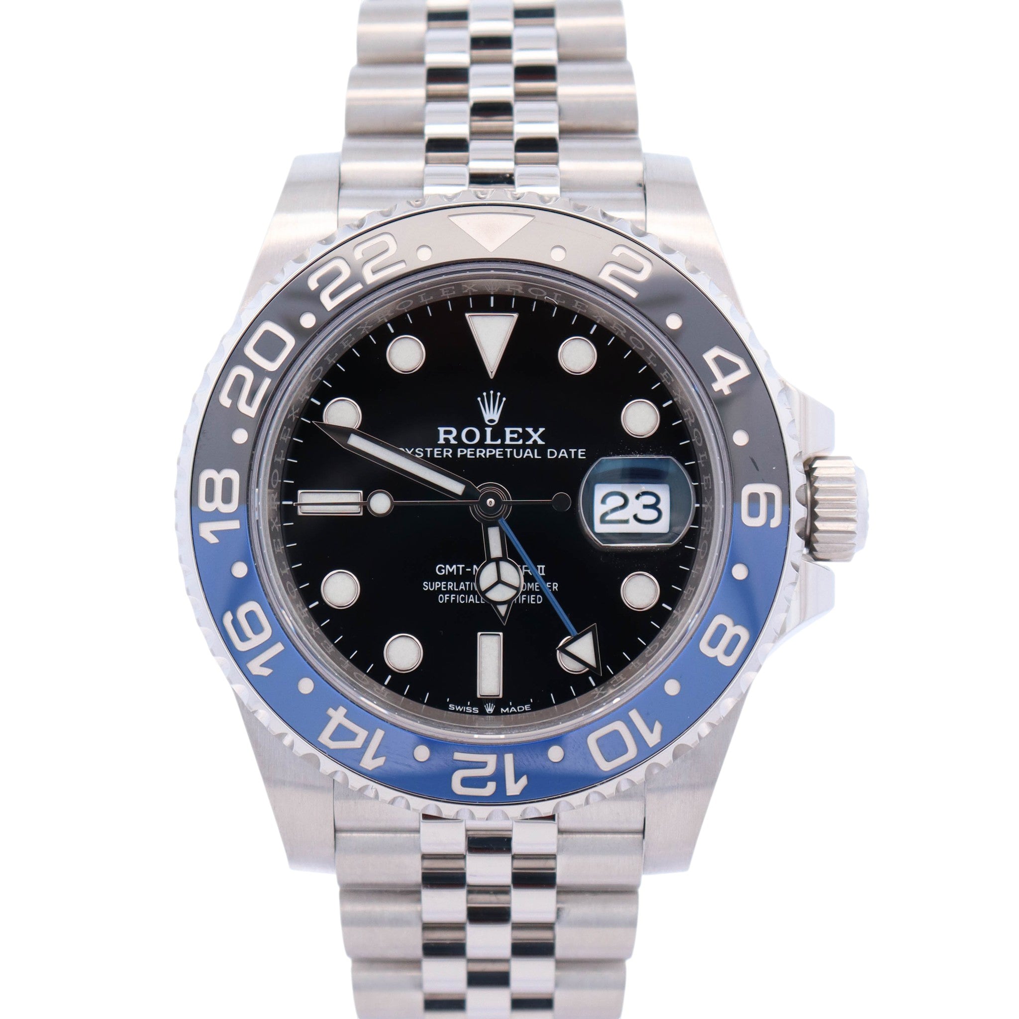 Rolex GMT-Master II "Batgirl" 40mm Black Dial Watch Ref# 126710BLNR