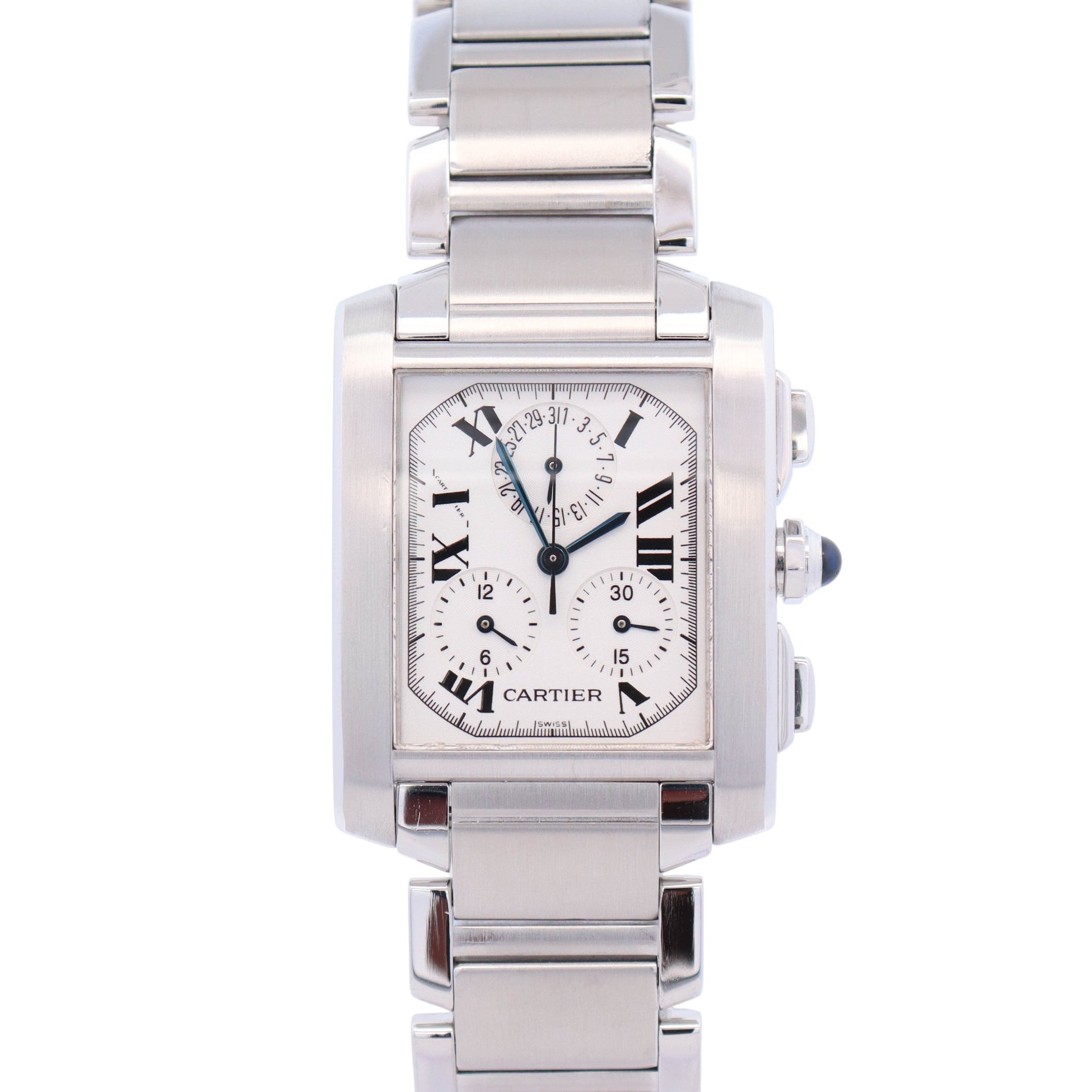 Cartier Francaise 37 mm White Dial Watch Ref# 2302 - Happy Jewelers Fine Jewelry Lifetime Warranty
