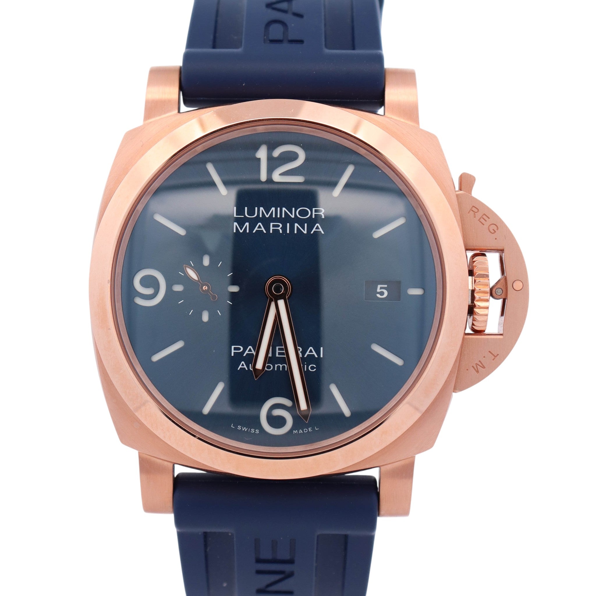 Panerai Luminor Marina Goldtech 44mm Blue Dial Watch Ref# PAM01112