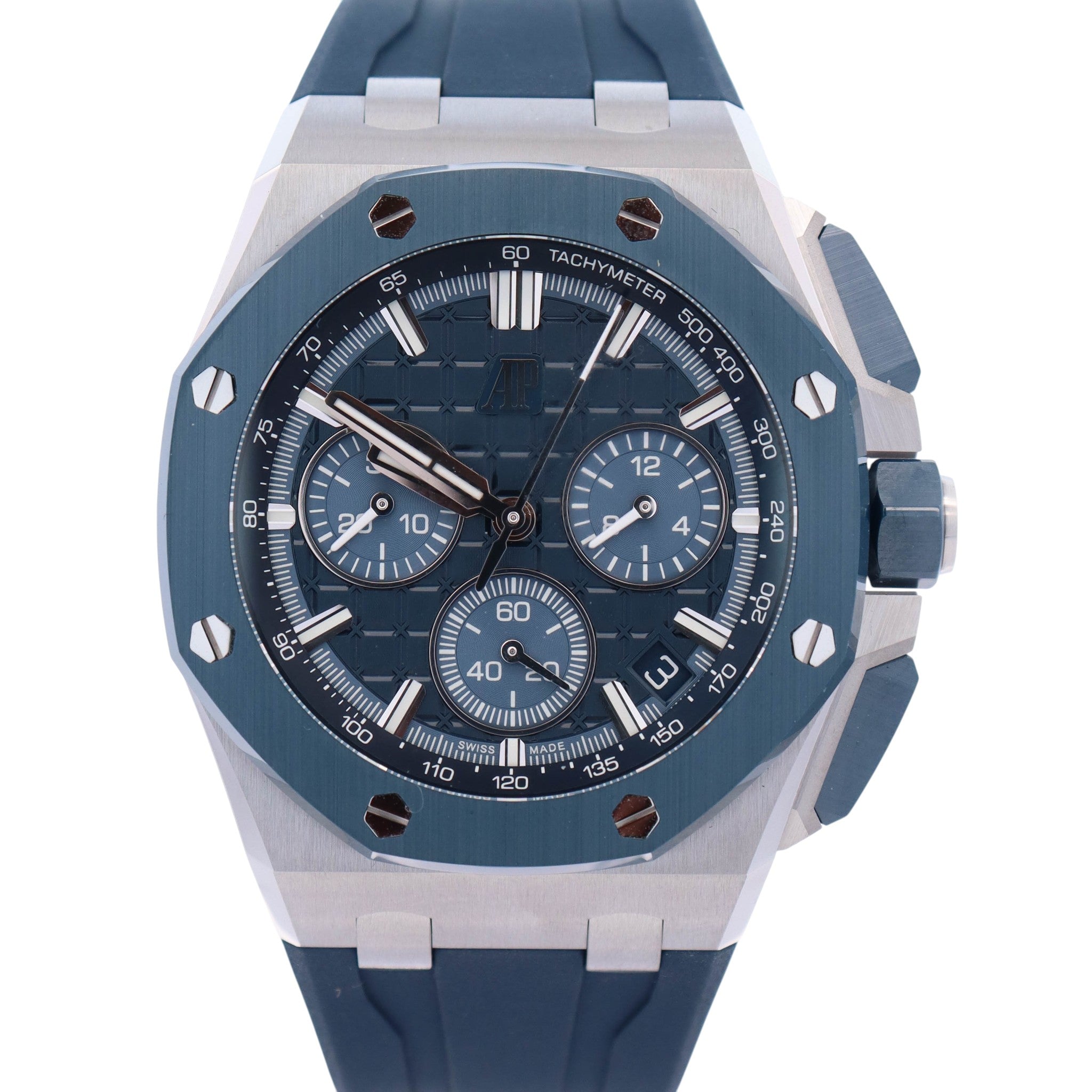 Audemars Piguet Royal Oak 44mm Blue Dial Watch Ref# 26420SO.OO.A029VE.01 - Happy Jewelers Fine Jewelry Lifetime Warranty