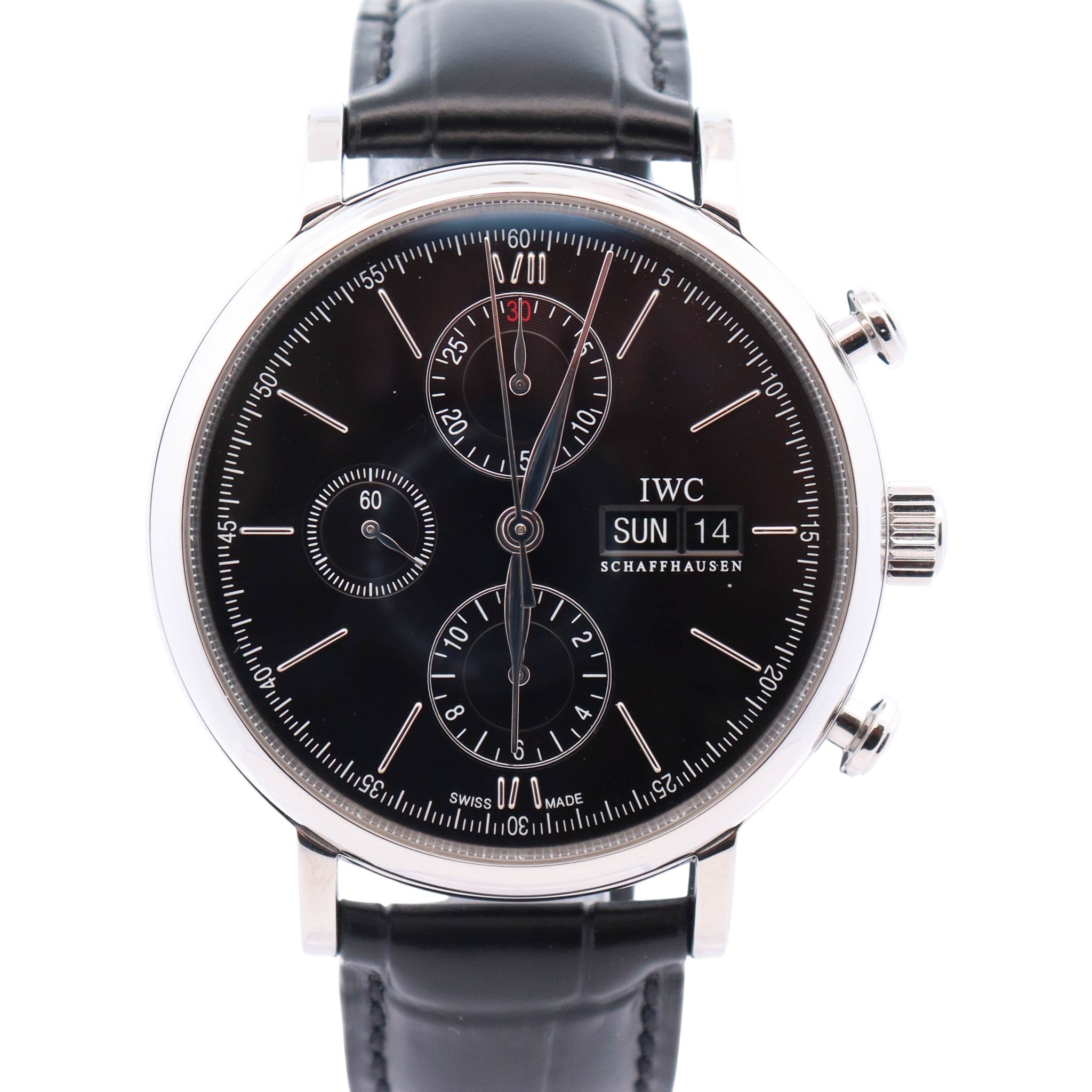 IWC Pilot Chronograph 41mm Black Chronograph Dial Watch Ref #IW391008