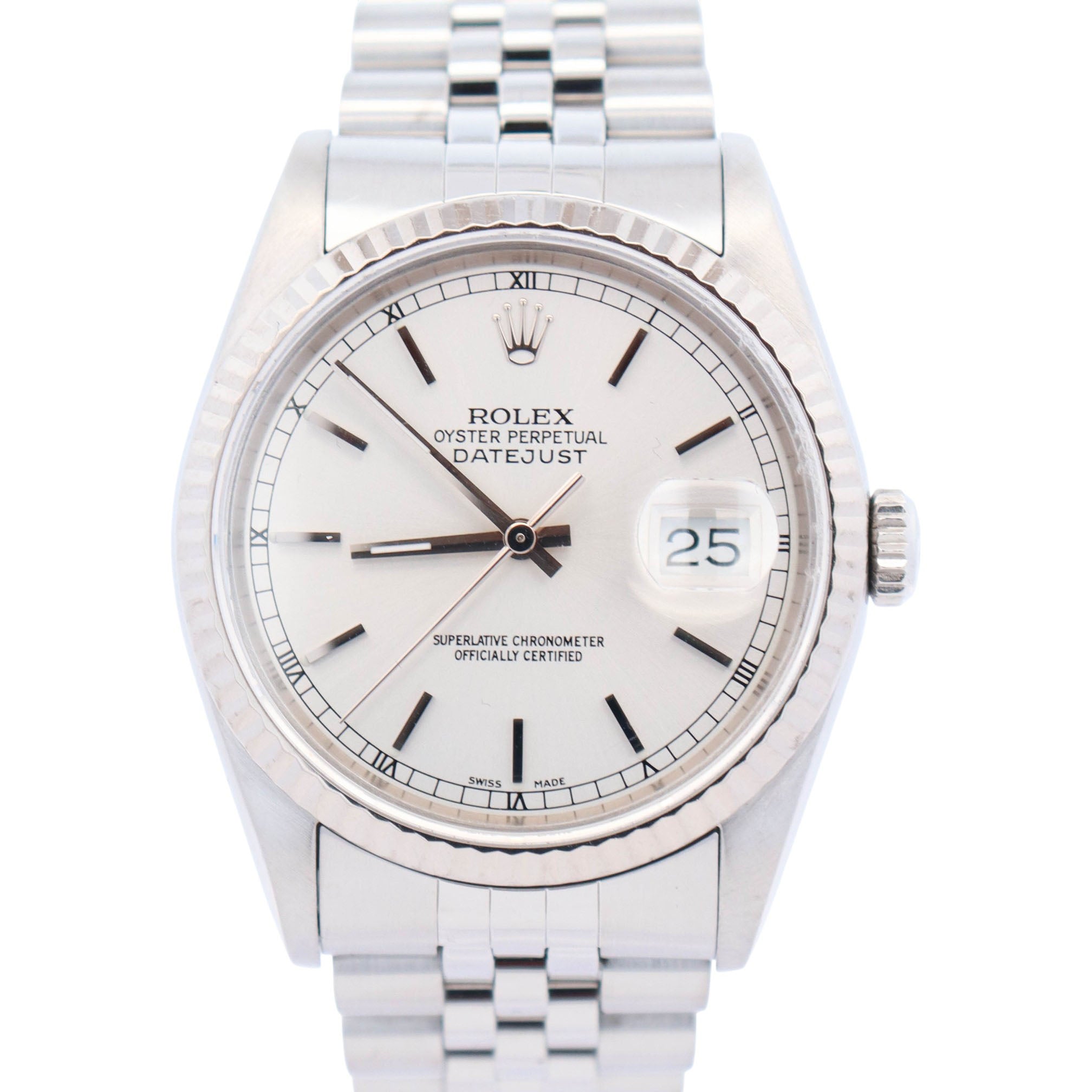 Rolex Datejust 36mm Silver Dial Watch Ref# 16234