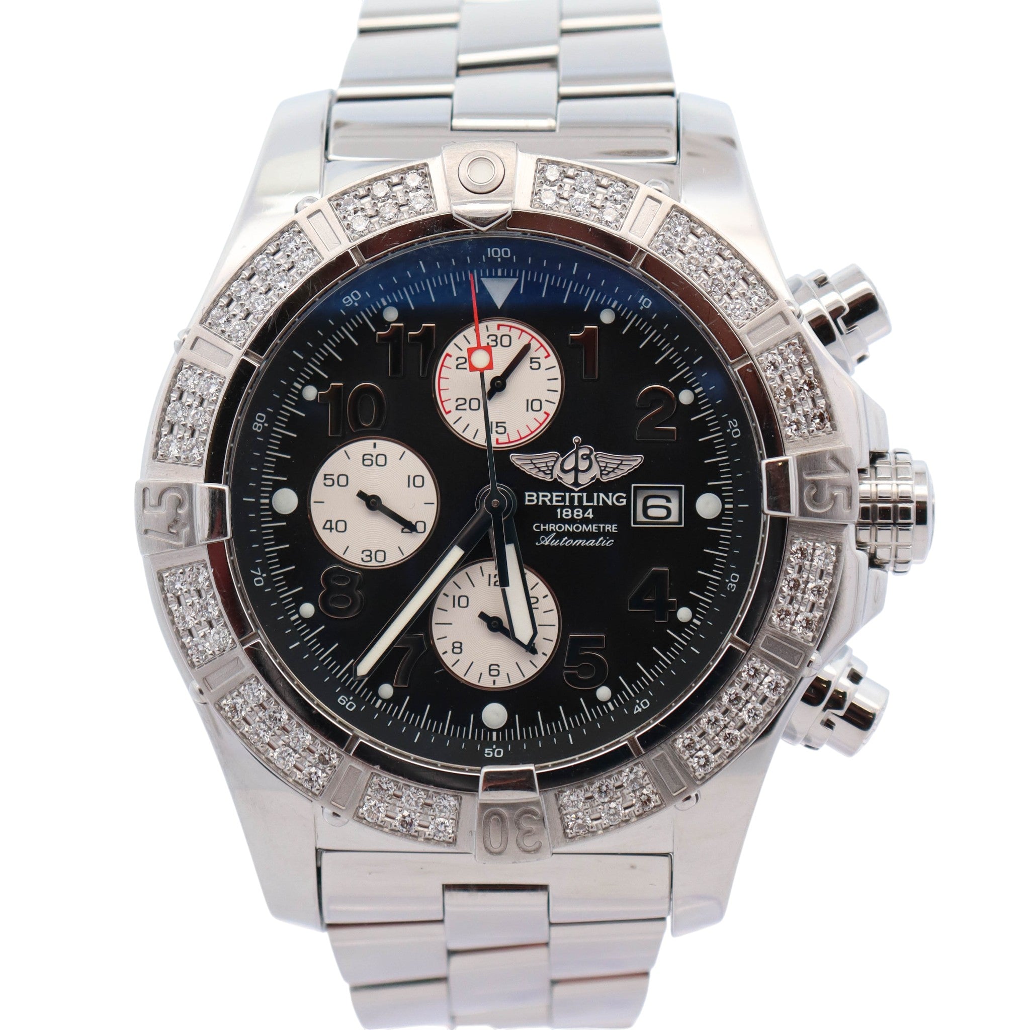 Breitling Super Avenger 48mm Black Dial Watch Ref# A13370