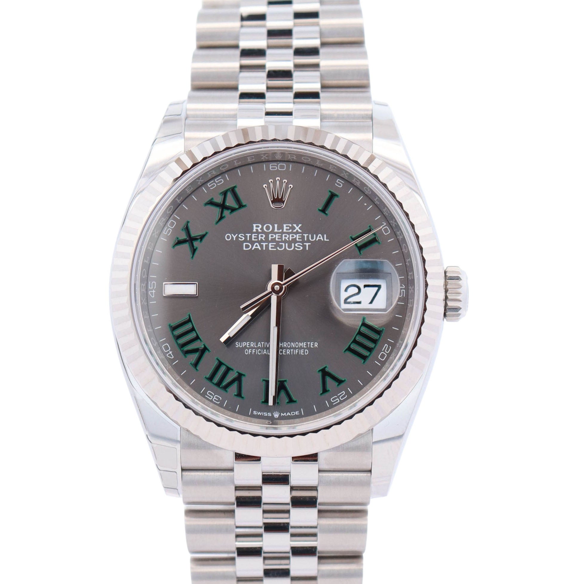 Rolex Datejust 36mm Wimbledon Dial Watch Ref# 126234 - Happy Jewelers Fine Jewelry Lifetime Warranty