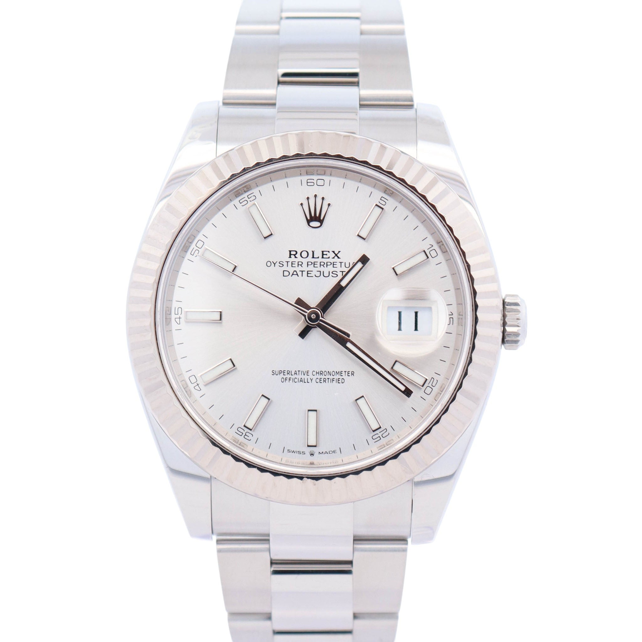Rolex Datejust 41mm White Dial Watch Ref# 126334