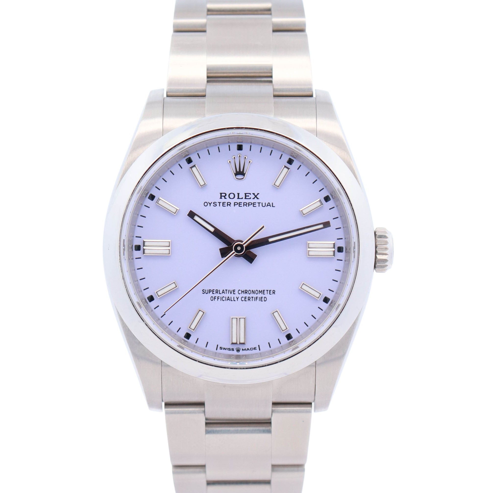 Rolex Oyster Perpetual 36mm Lavender Dial Watch Ref# 126000