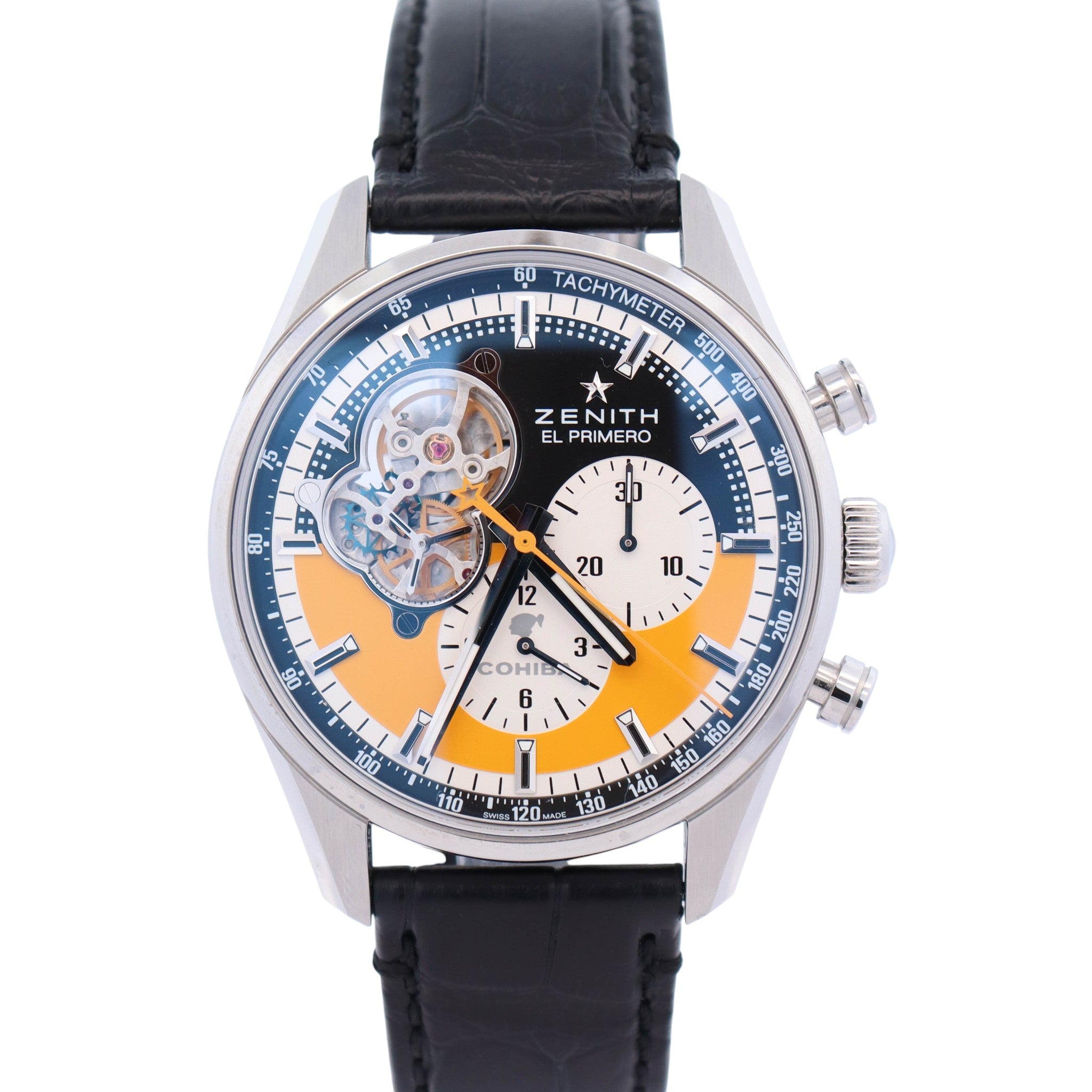Zenith El Primero 42mm Black/Yellow Dial Watch Ref# 03.2041.4061