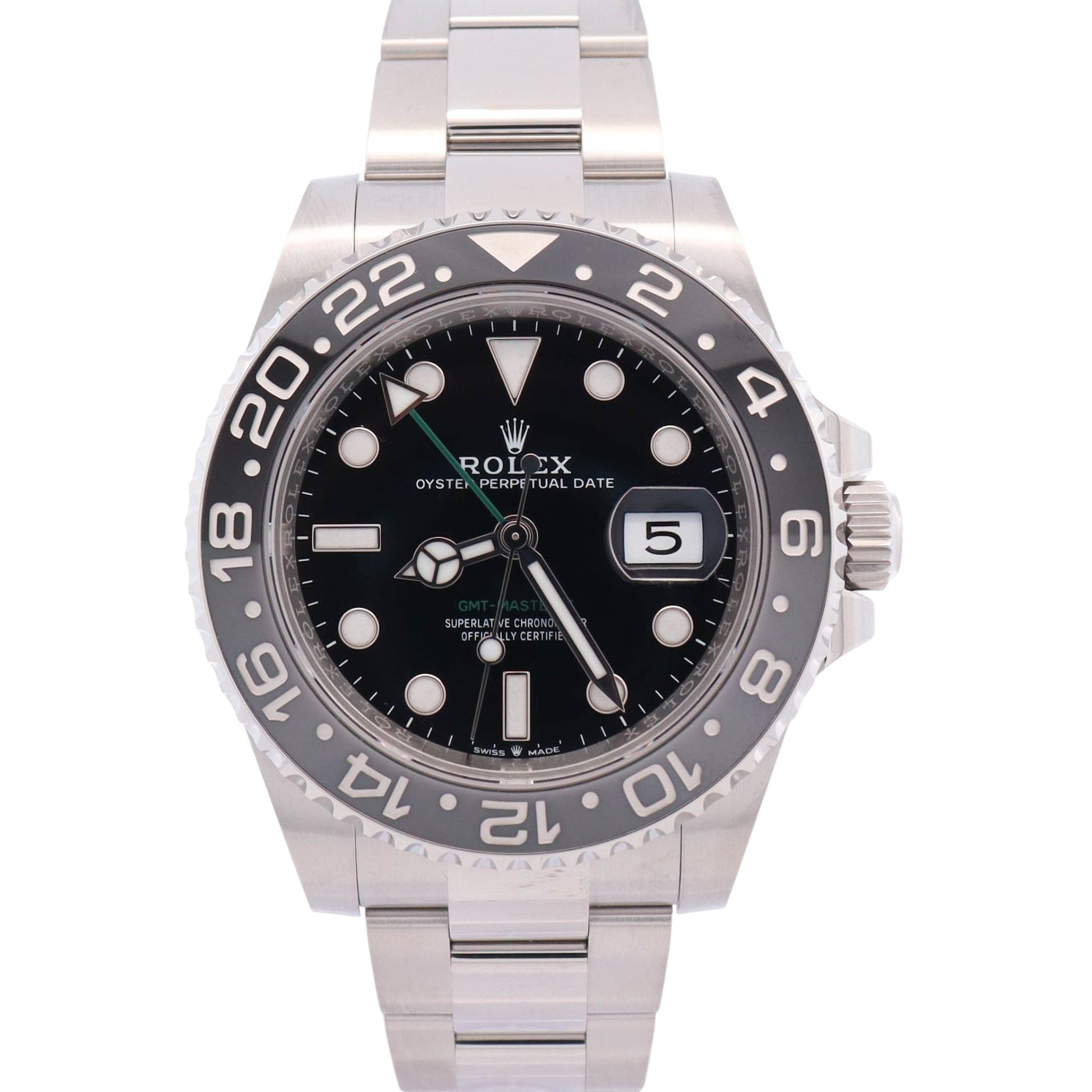 Rolex GMT-Master II 40mm Black Dial Watch Ref# 126710GRNR