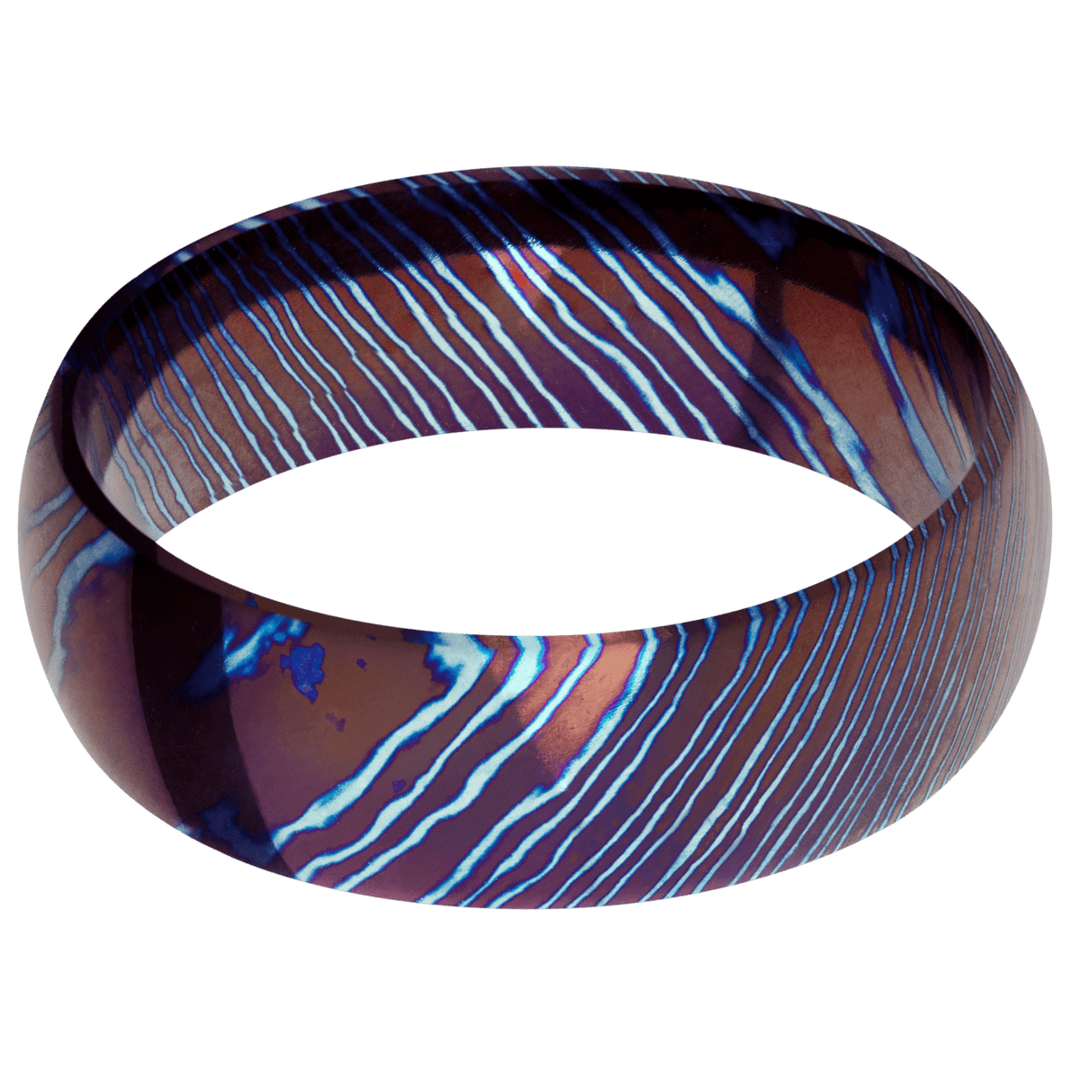 Titanium Damascus + Polish Finish - Happy Jewelers Fine Jewelry Lifetime Warranty