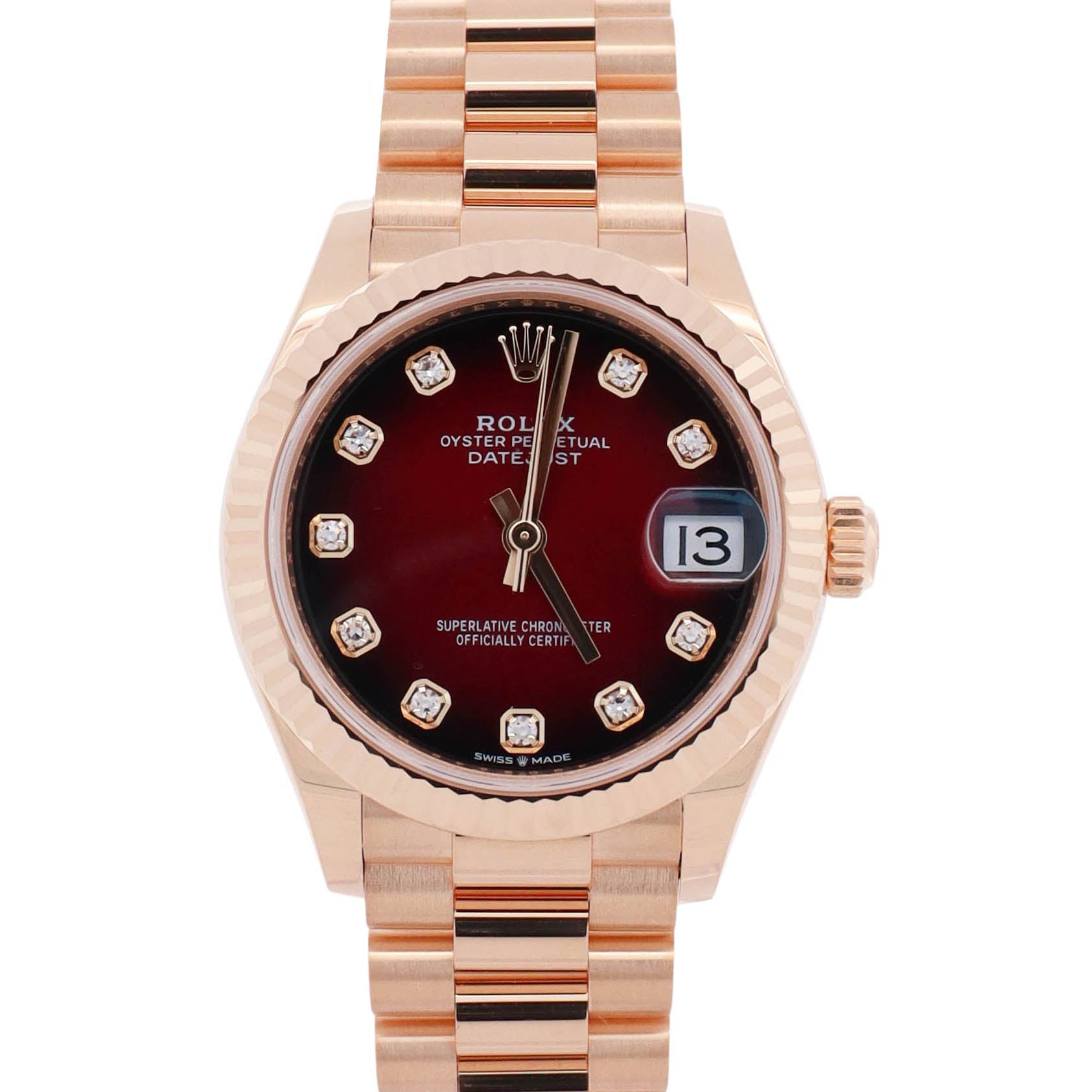 Rolex Datejust 31mm Red Ombre Dial Watch Ref# 278278 – Happy Jewelers