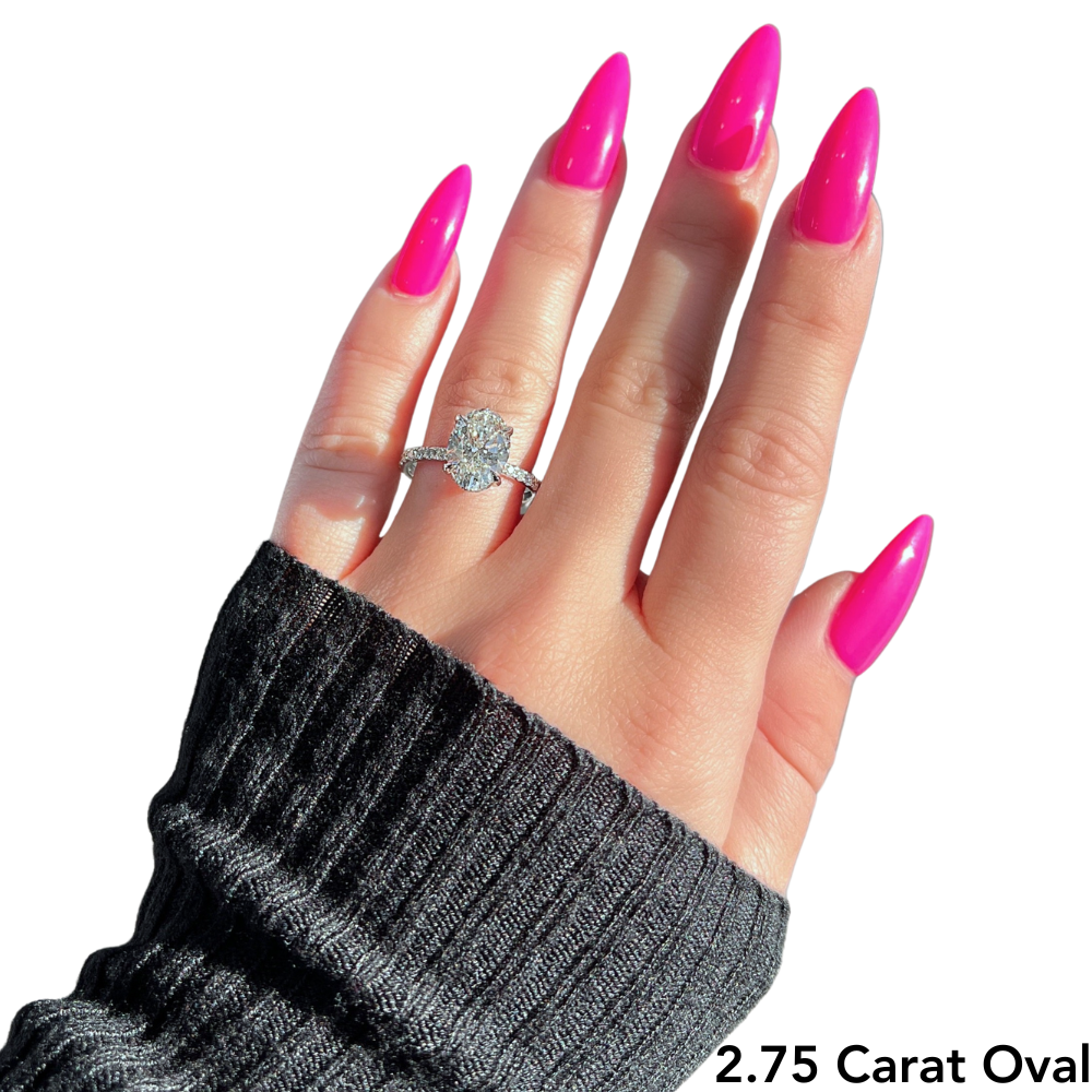 Oval Lab Diamond Engagement Ring with Signature Setting - Happy Jewelers Fine Jewelry Lifetime Warranty