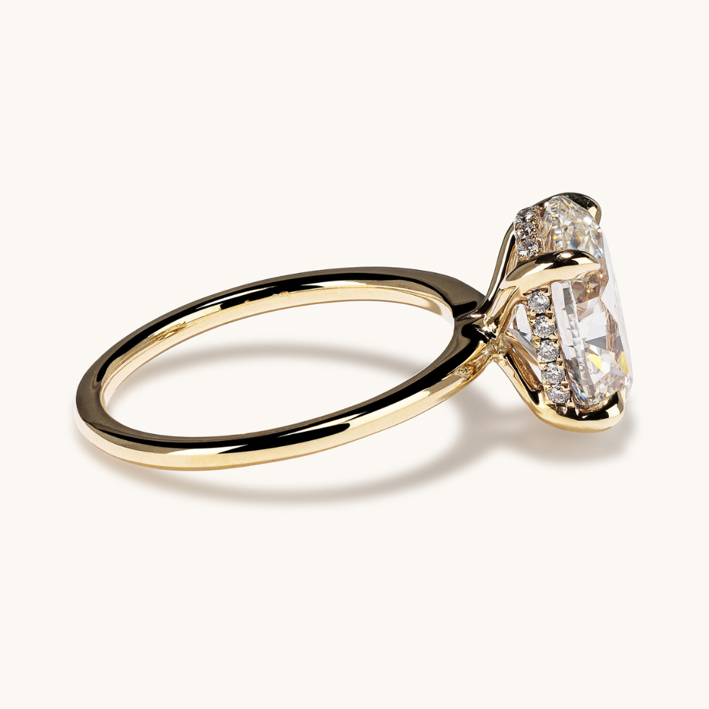 3.30 Oval Natural Diamond Engagement Ring with Hidden Halo - Happy Jewelers Fine Jewelry Lifetime Warranty