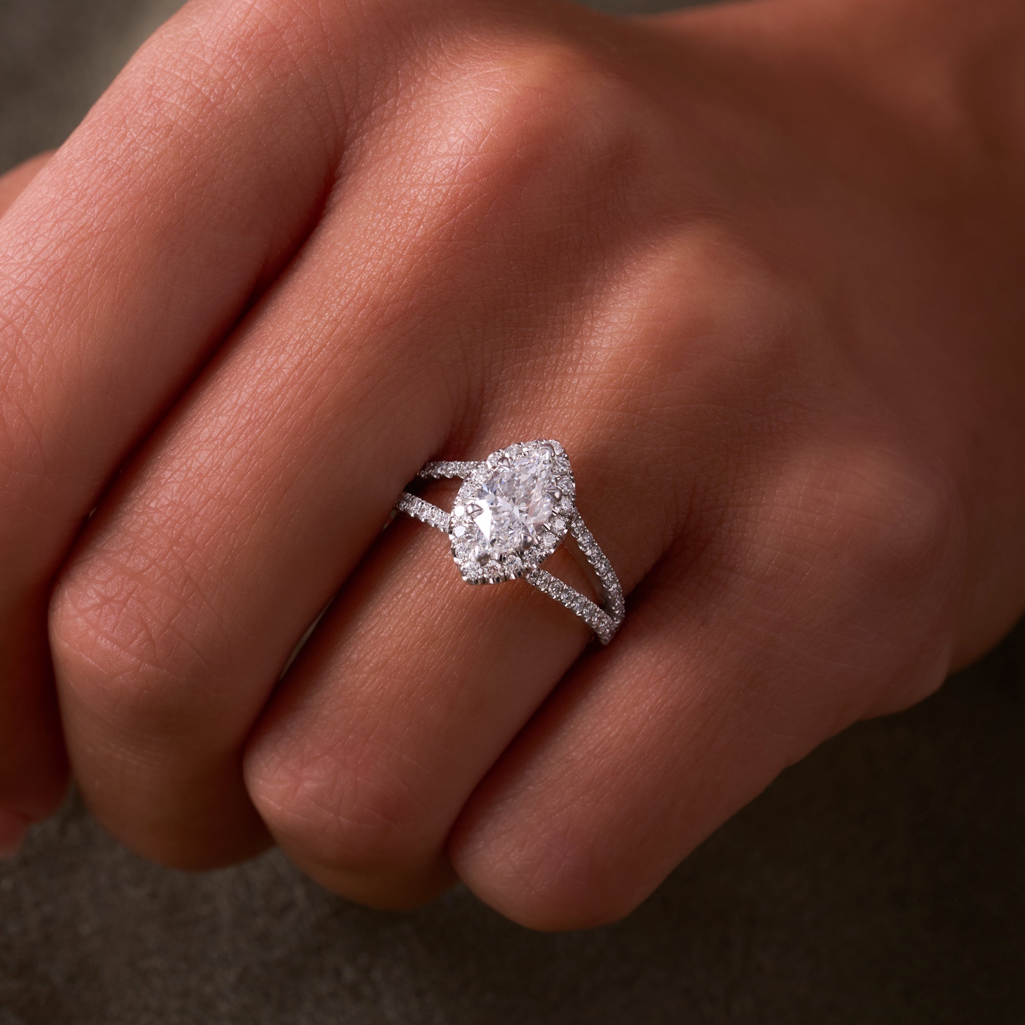 1.01 Marquise Natural Diamond Engagement Ring with Halo