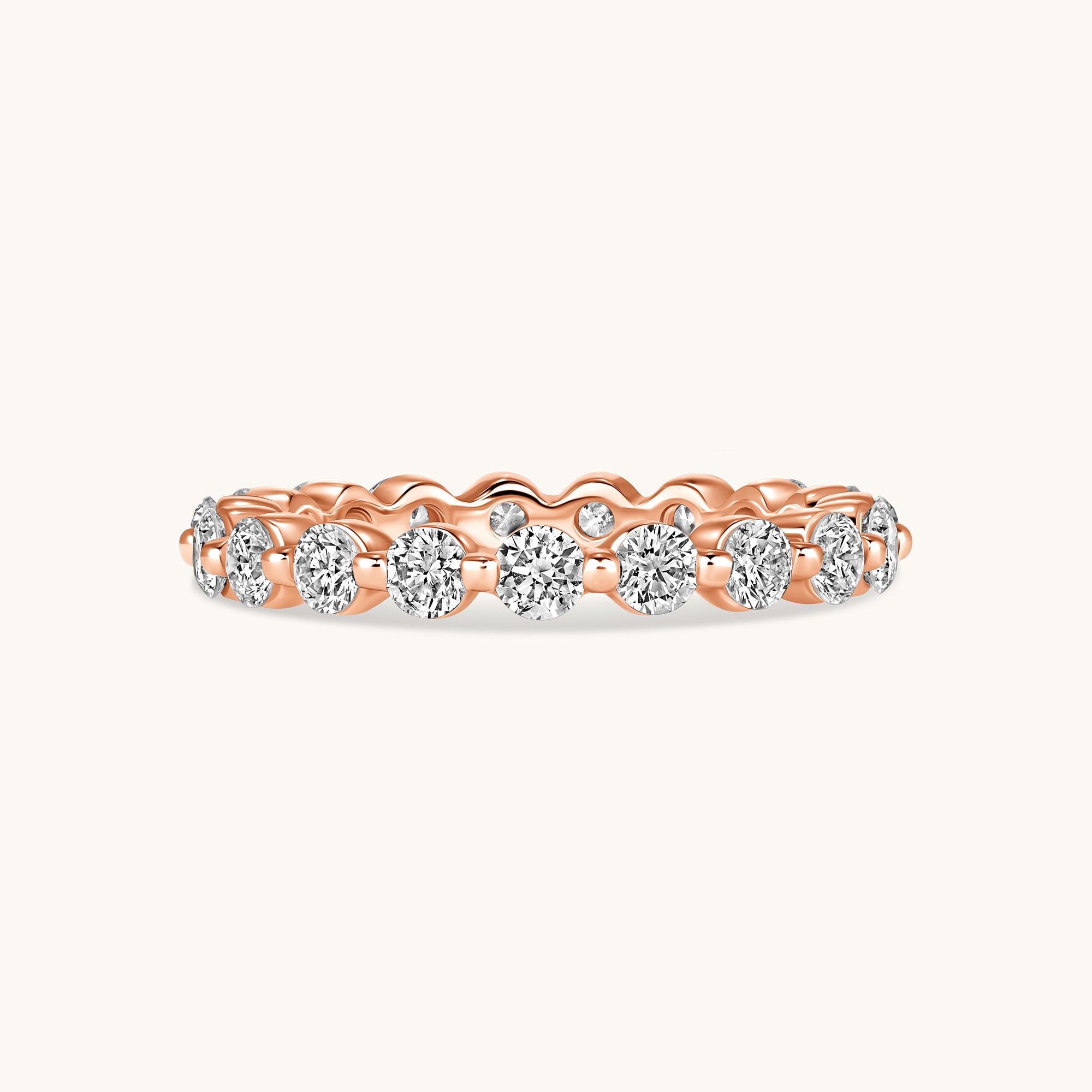 Large Round Shared Prong Diamond Band - Happy Jewelers Fine Jewelry Lifetime Warranty
