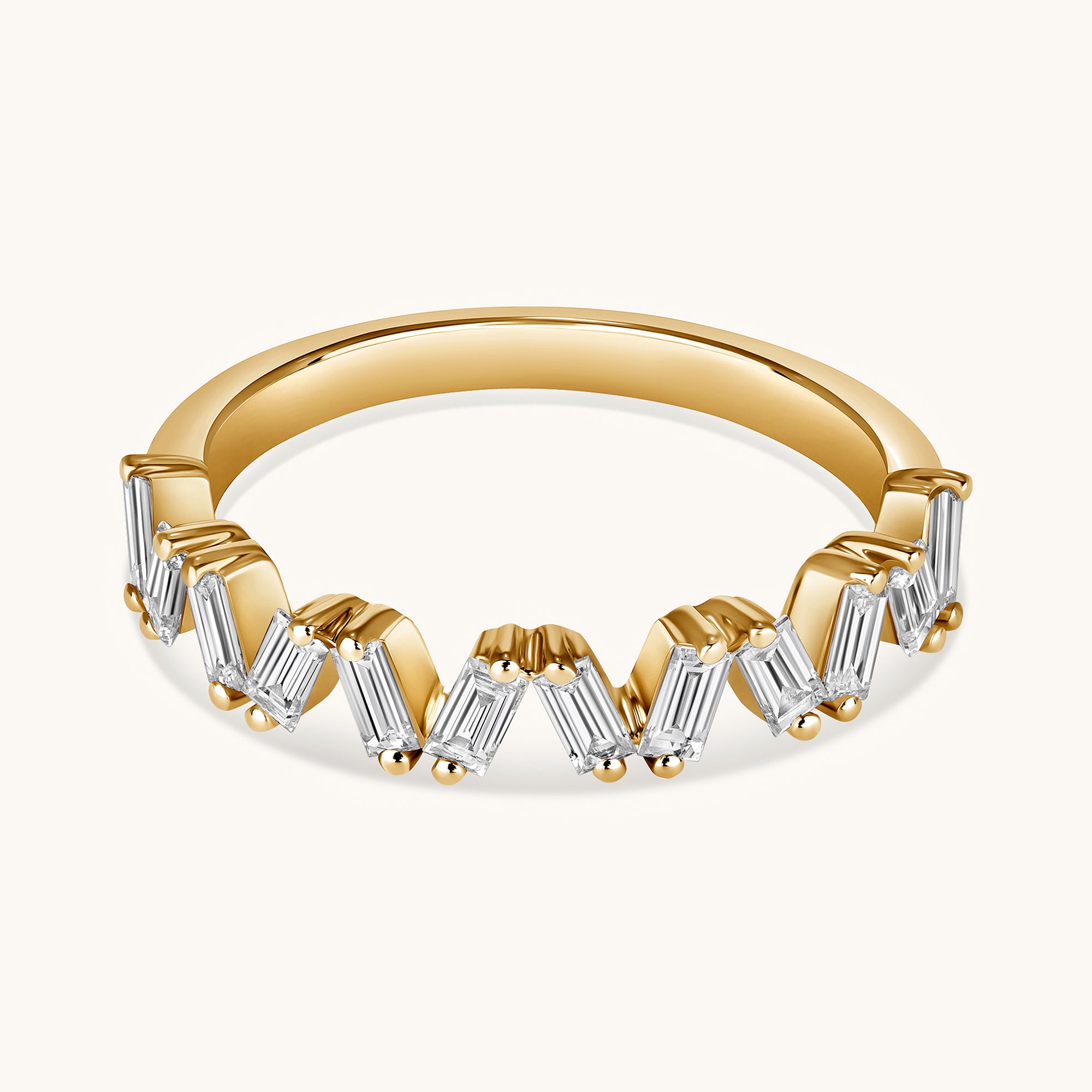 Slanted Baguette Diamond Halfway Band