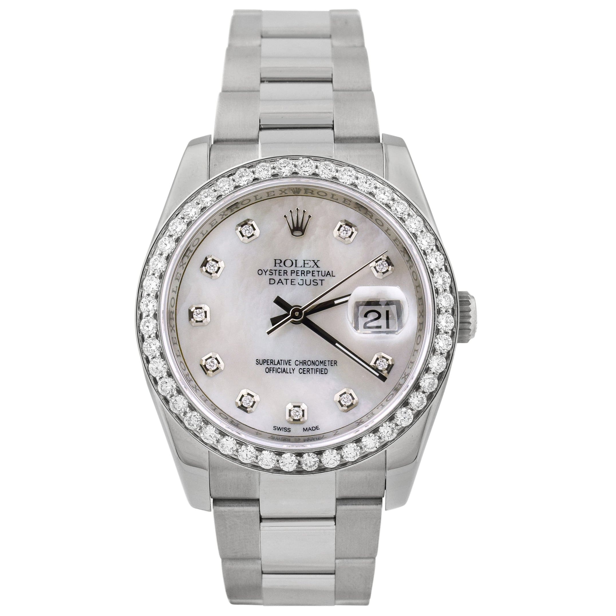 Rolex Datejust 36mm MOP Dial Watch Ref# 116200 - Happy Jewelers Fine Jewelry Lifetime Warranty