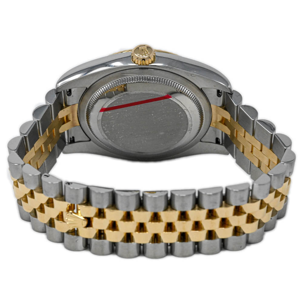 Rolex Datejust Two Tone Stainless Steel Yellow Gold 36mm Champagne Jubilee Diamond Dial Watch Reference #: 116233 - Happy Jewelers Fine Jewelry Lifetime Warranty