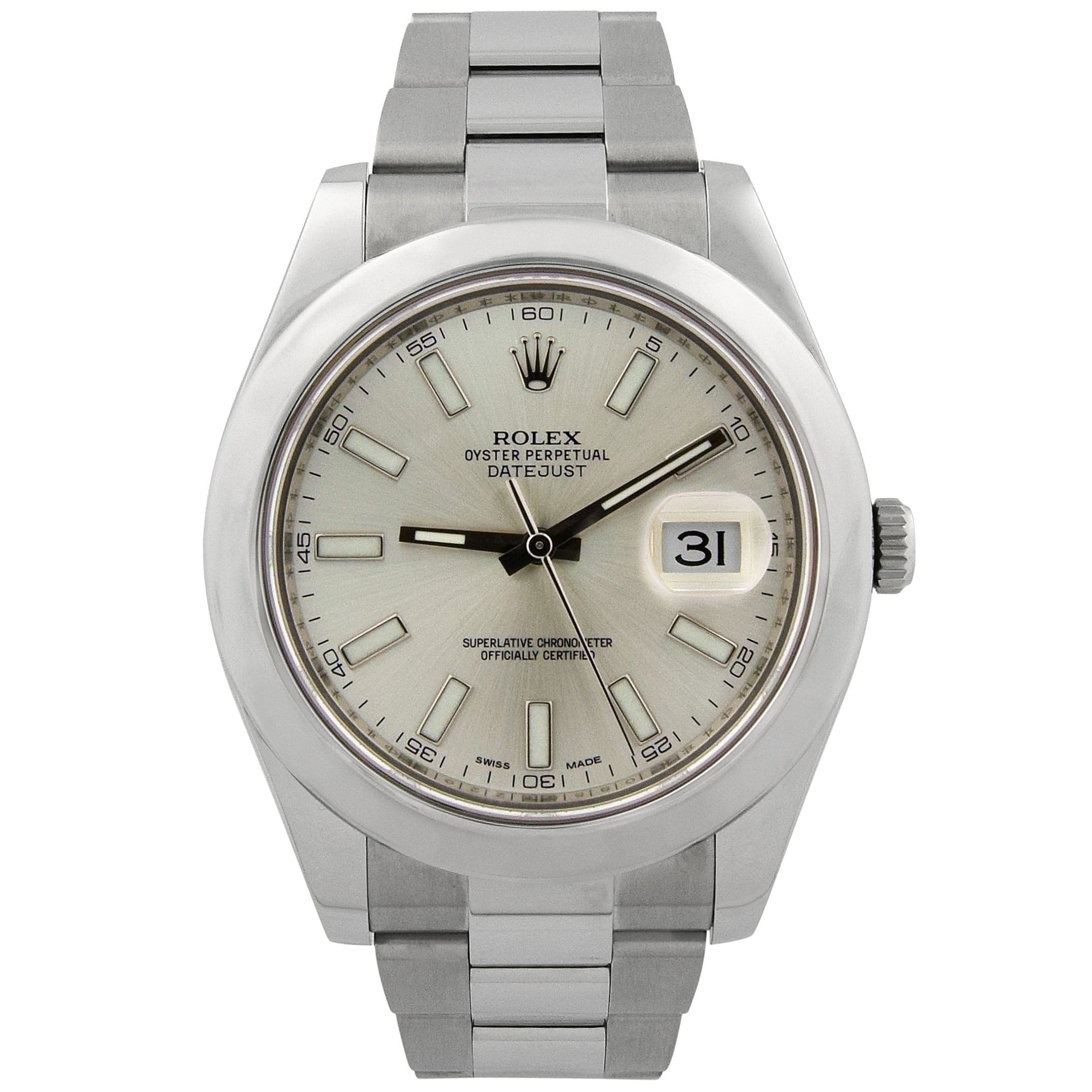 Rolex Datejust Stainless Steel 41mm Silver Stick Dial Watch Reference# 116300 - Happy Jewelers Fine Jewelry Lifetime Warranty