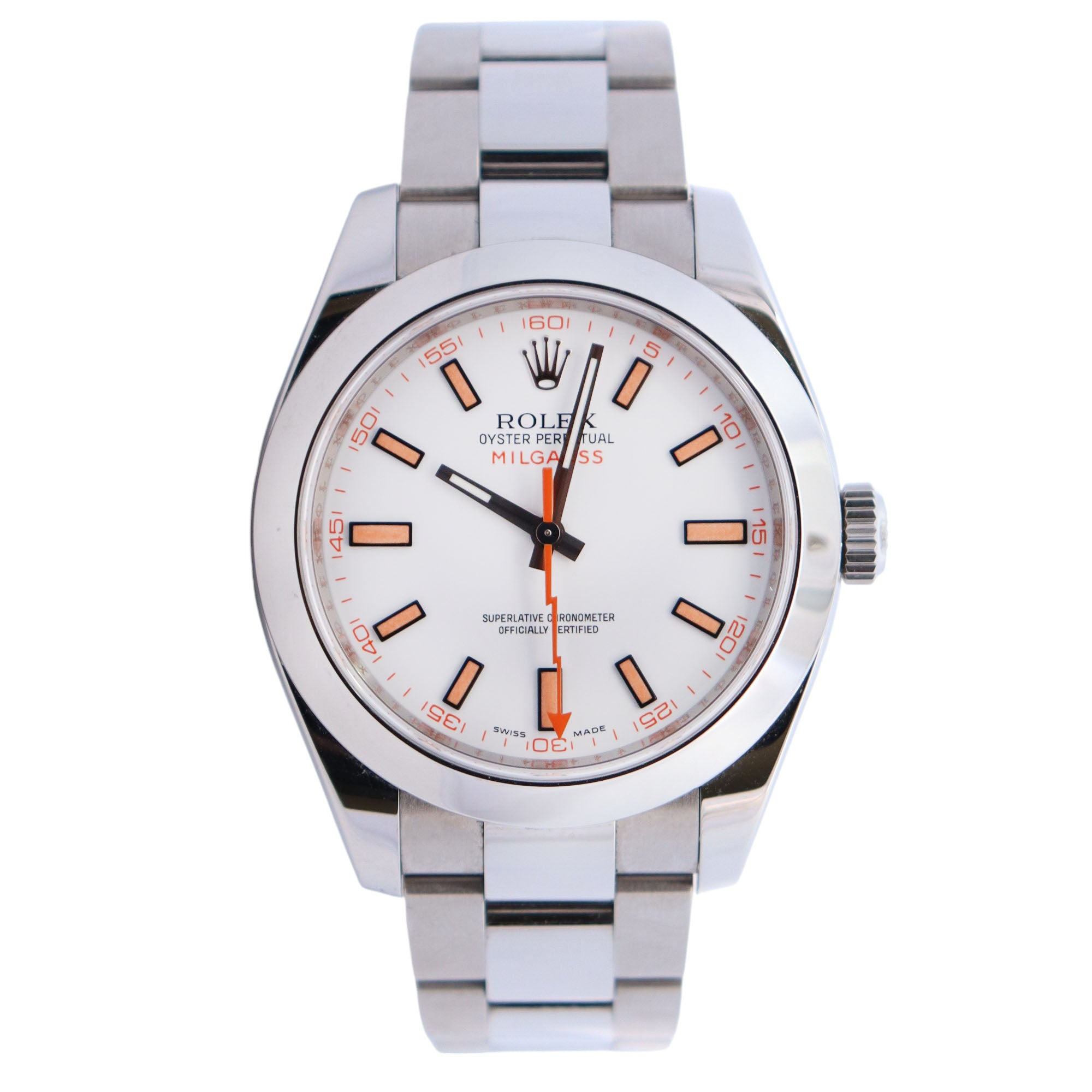 Rolex Milgauss 40mm White Dial Watch Ref# 116400 - Happy Jewelers Fine Jewelry Lifetime Warranty
