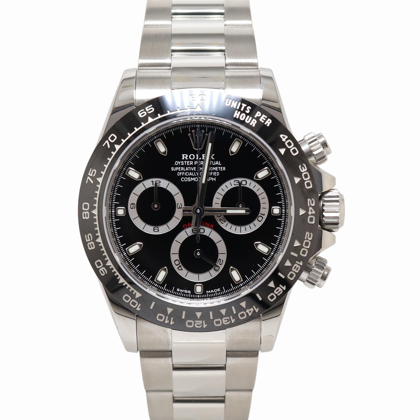 Rolex Daytona Stainless Steel 40mm Black Chronograph Dial Watch Reference# 116500LN